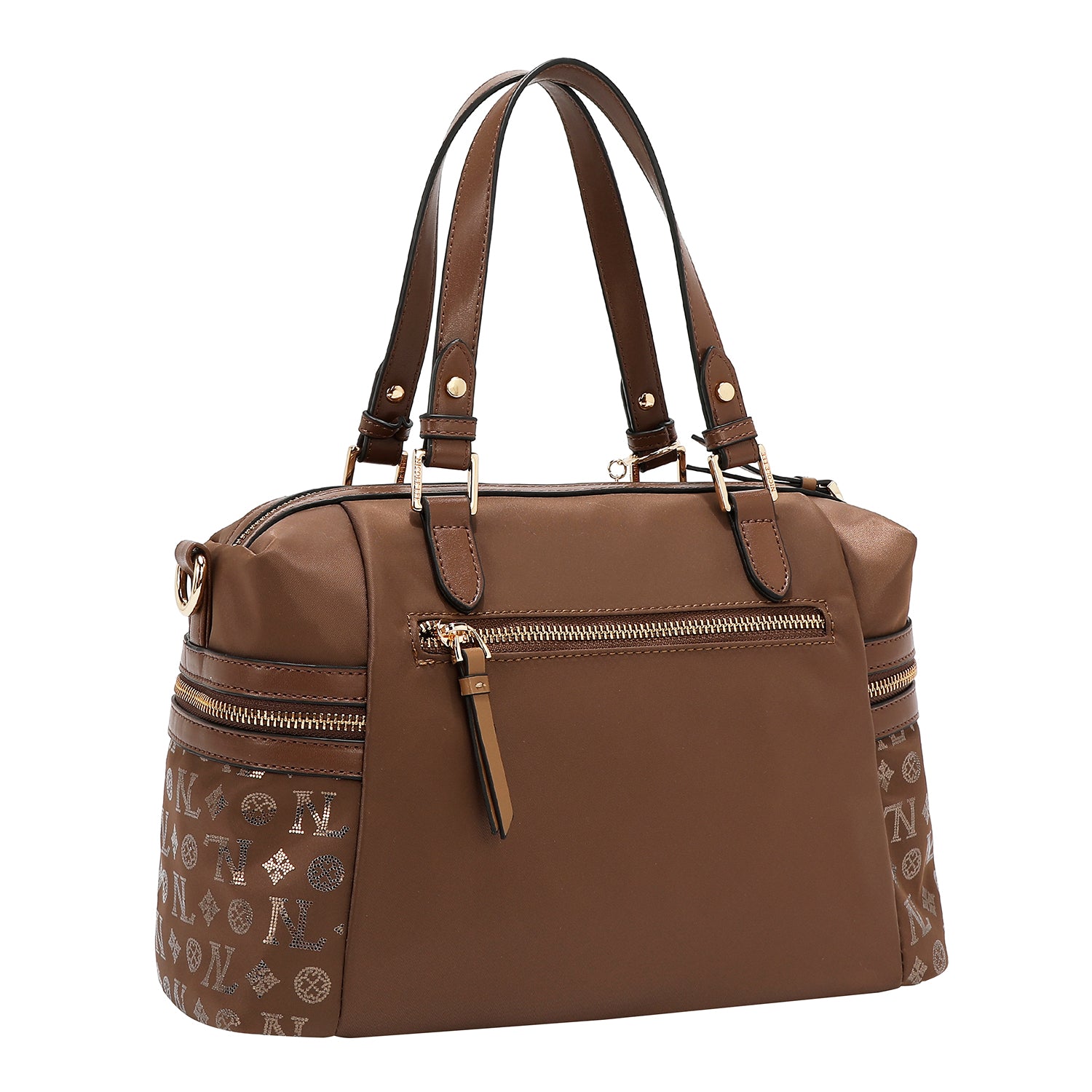 BORSA A BORSA CON LOGO MONOGRAMMA (MARRONE)