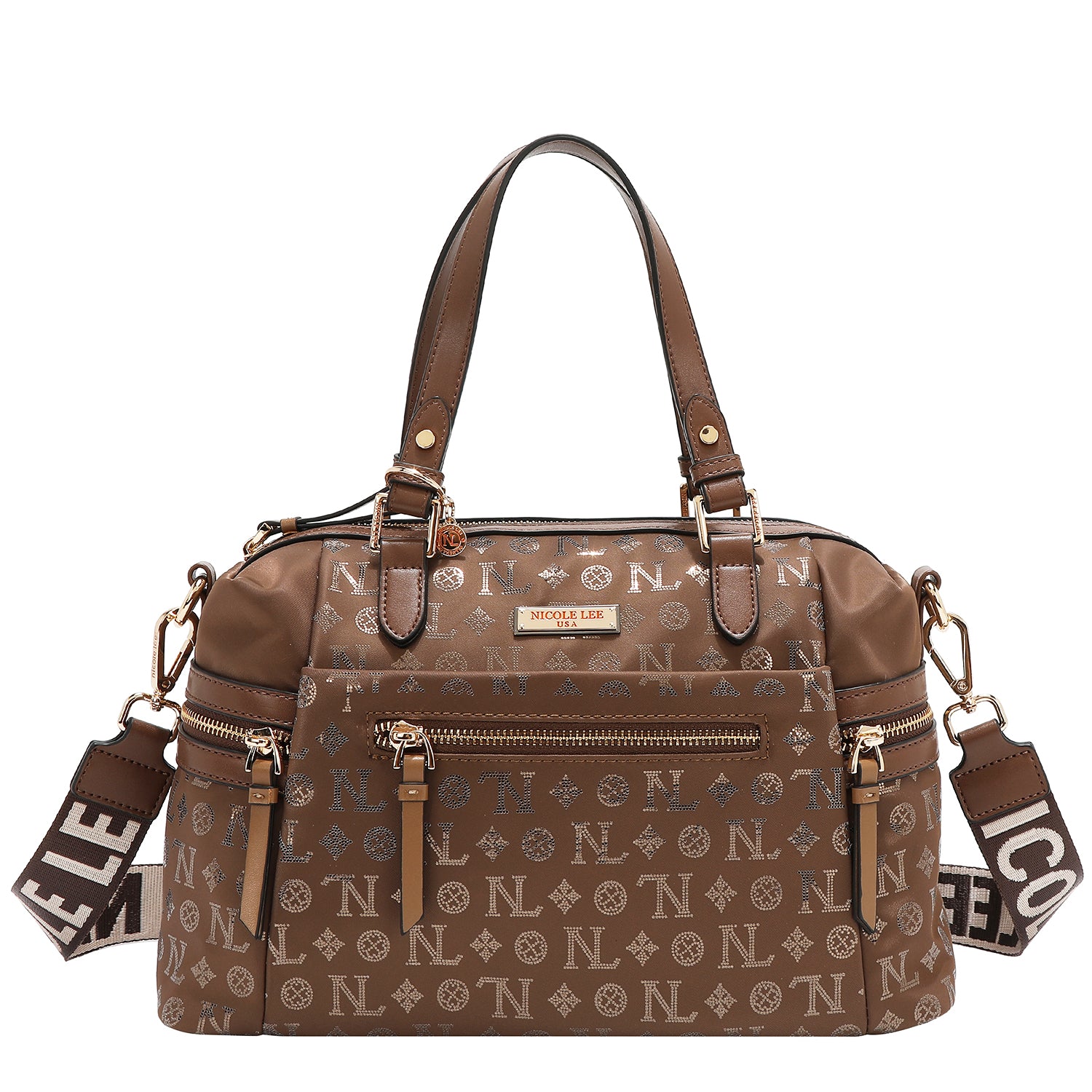 BORSA A BORSA CON LOGO MONOGRAMMA (MARRONE)