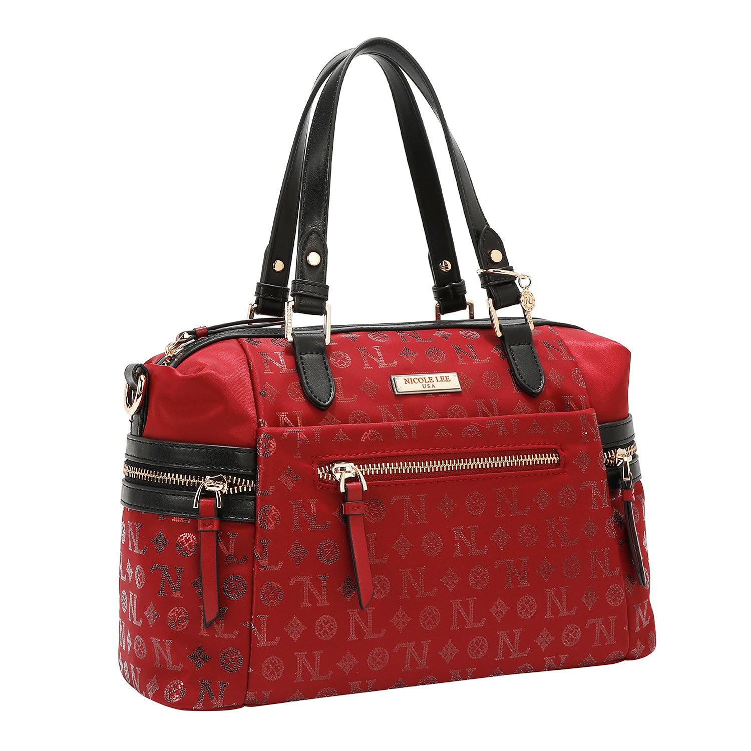 SATCHEL BAG WITH MONOGRAM LOGO (RED)