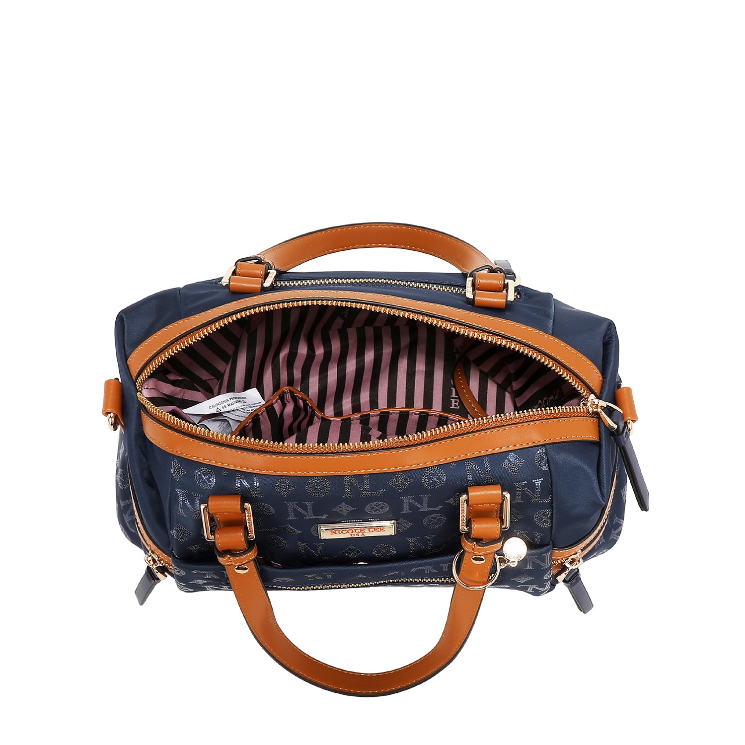 SATCHEL BAG WITH MONOGRAM LOGO (BLUE)