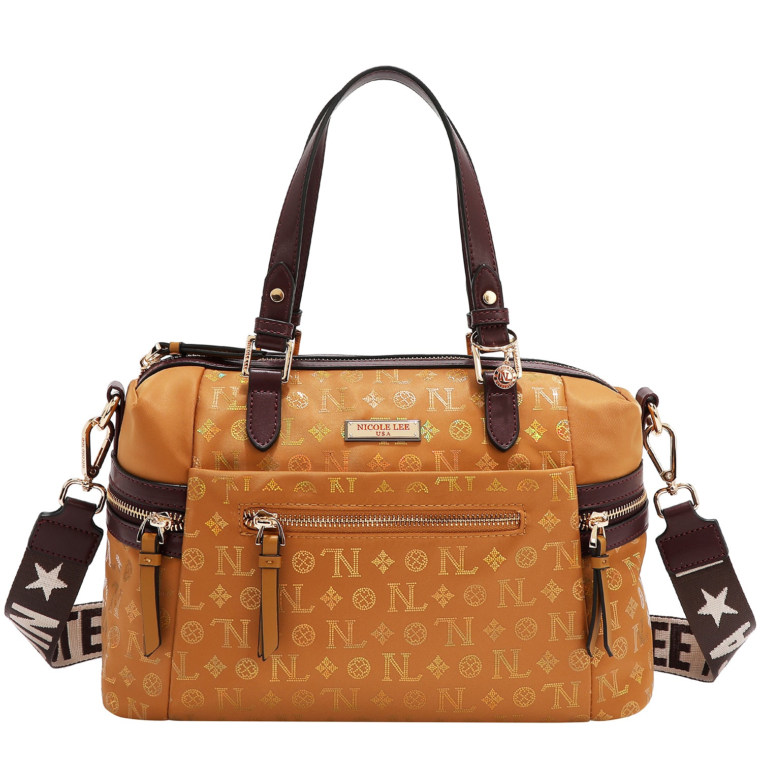BORSA A BORSA CON LOGO MONOGRAMMA (CAMMELLO)