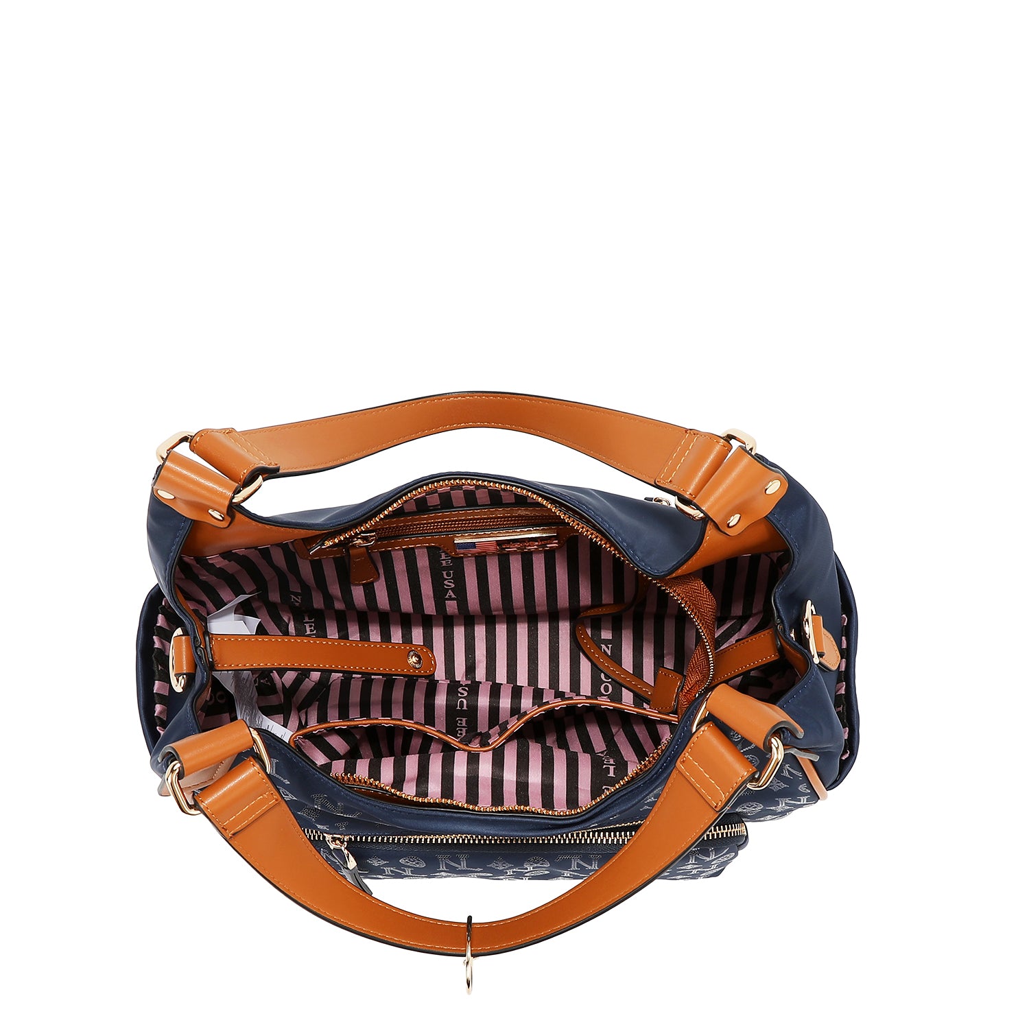 BORSA A TRACOLLA CON LOGO MONOGRAMMA (CAMMELLO)