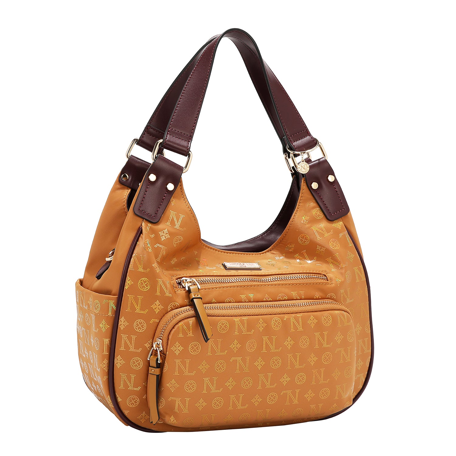 BORSA A TRACOLLA CON LOGO MONOGRAMMA (CAMMELLO)