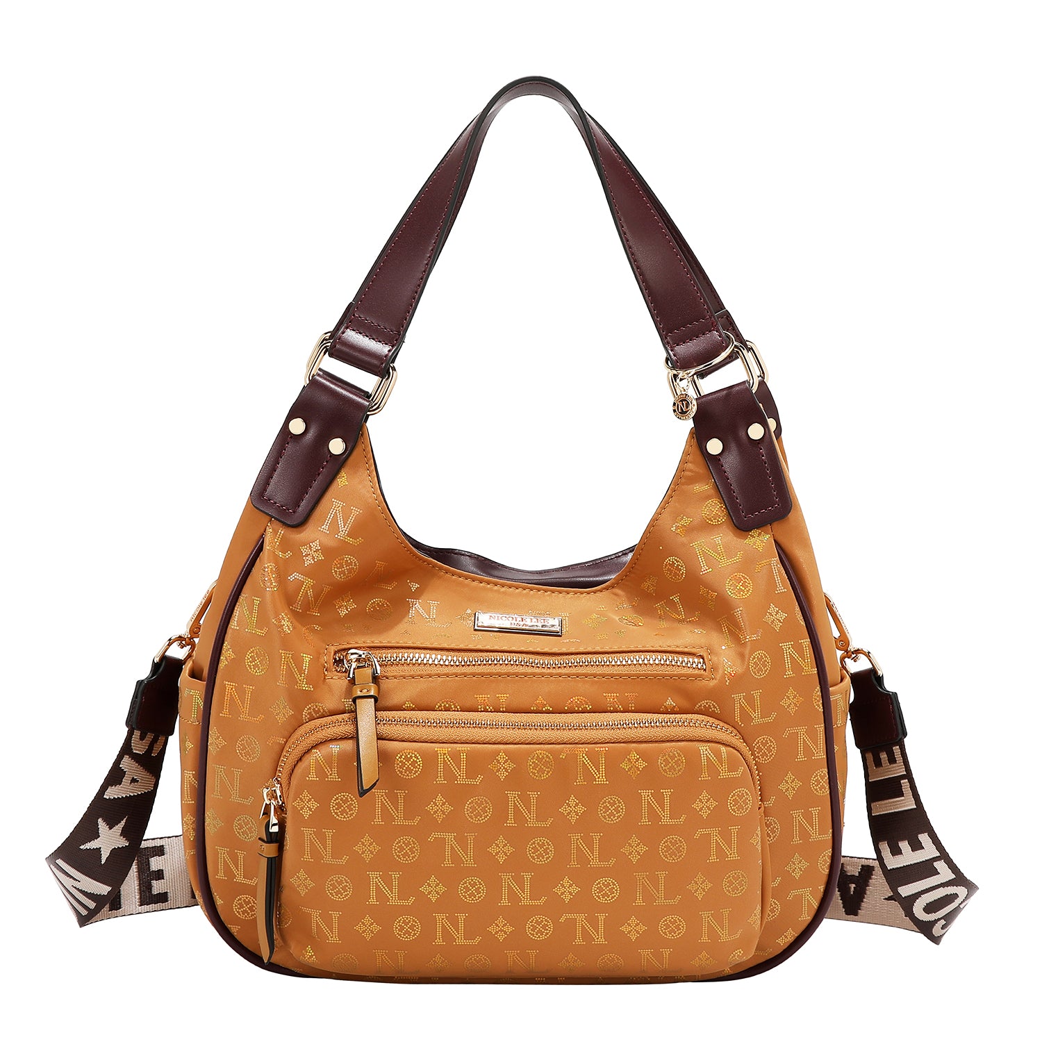BORSA A TRACOLLA CON LOGO MONOGRAMMA (CAMMELLO)