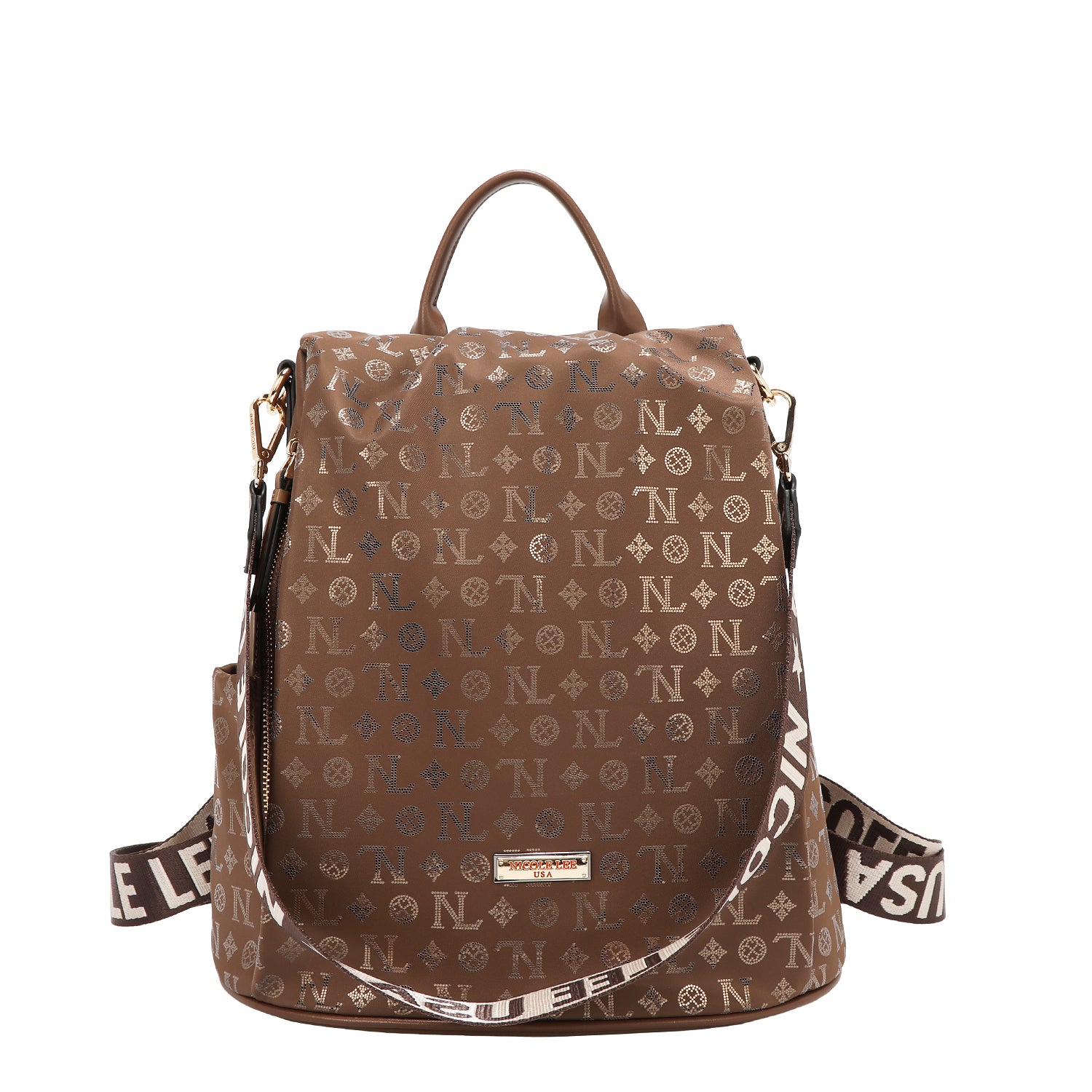 ZAINO CON LOGO MONOGRAMMA (MARRONE)