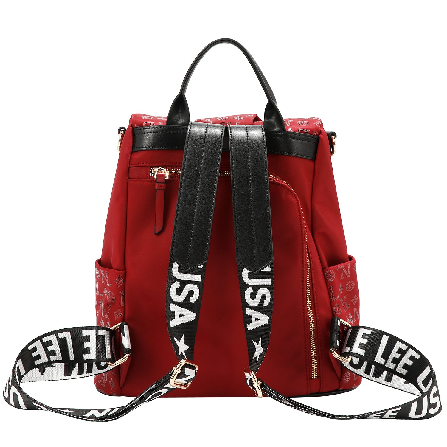 BACKPACK WITH MONOGRAM LOGO (RED)