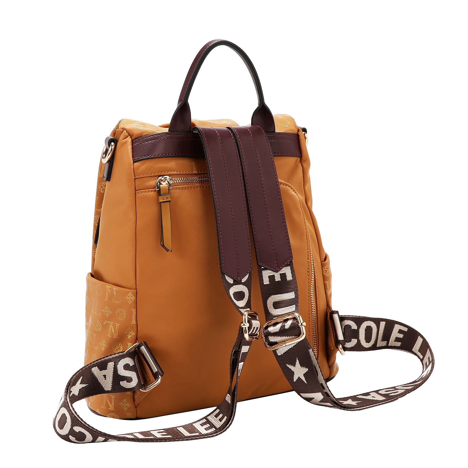 BACKPACK WITH MONOGRAM LOGO (CAMEL)