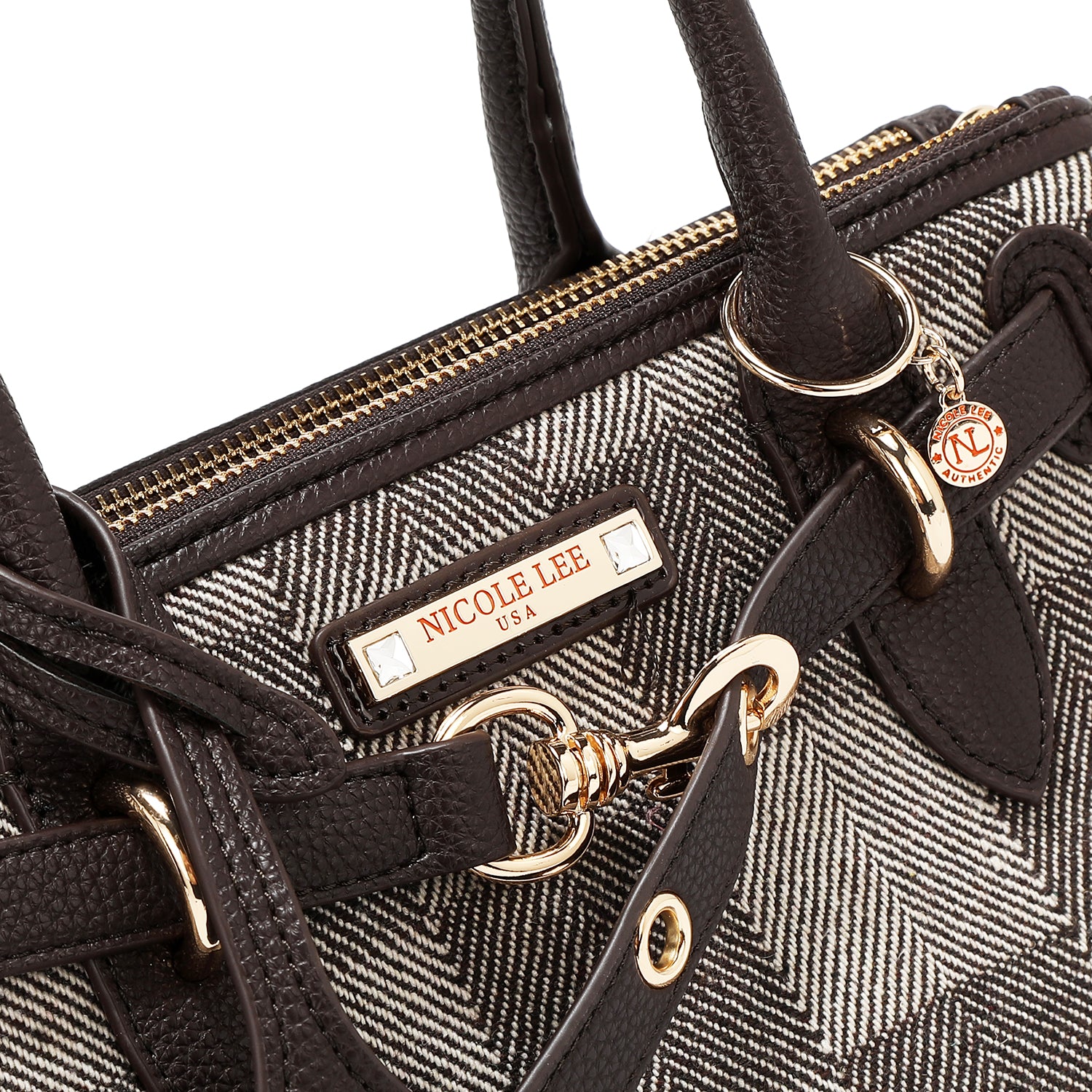 BOLSO DE CUADROS CHIC (MARRON)
