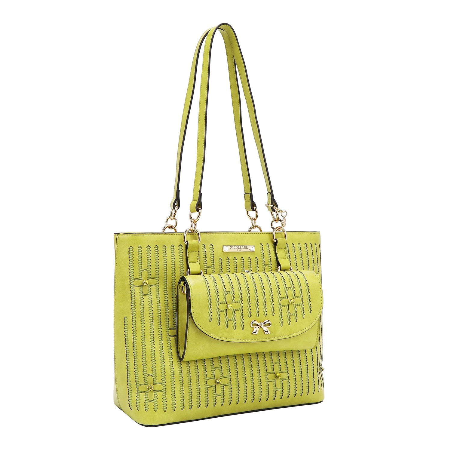 TOTE BAG WITH STITCHING (LIME)