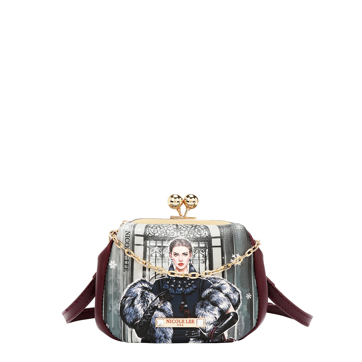 MINI-UMHÄNGETASCHE MIT KISS-VERSCHLUSS (<tc>MODA SNOWFLAKE</tc>)