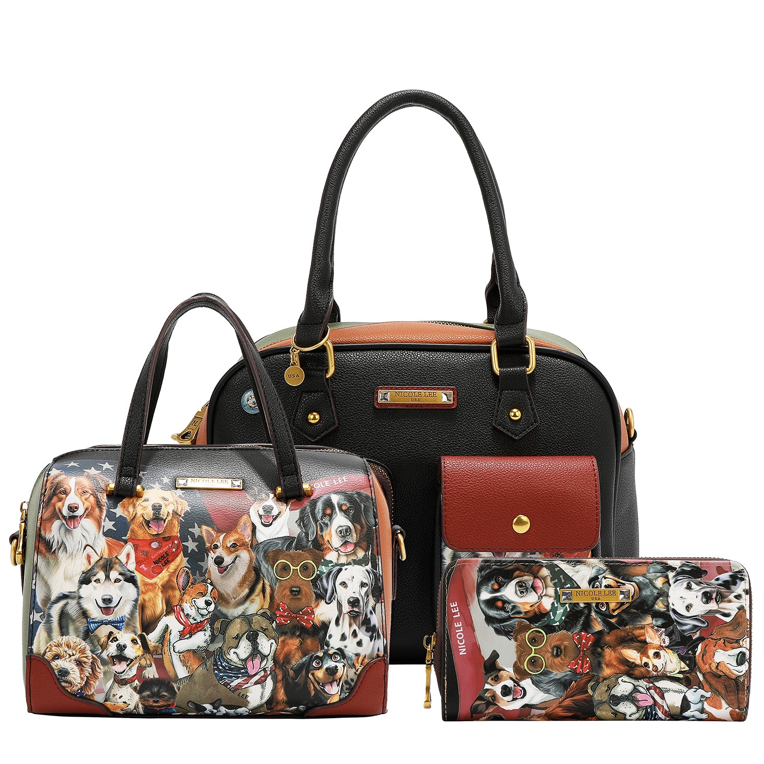 CONJUNTO DE 3 PIEZAS (BOLSO, BANDOLERA, CARTERA) (BEST SMILE)