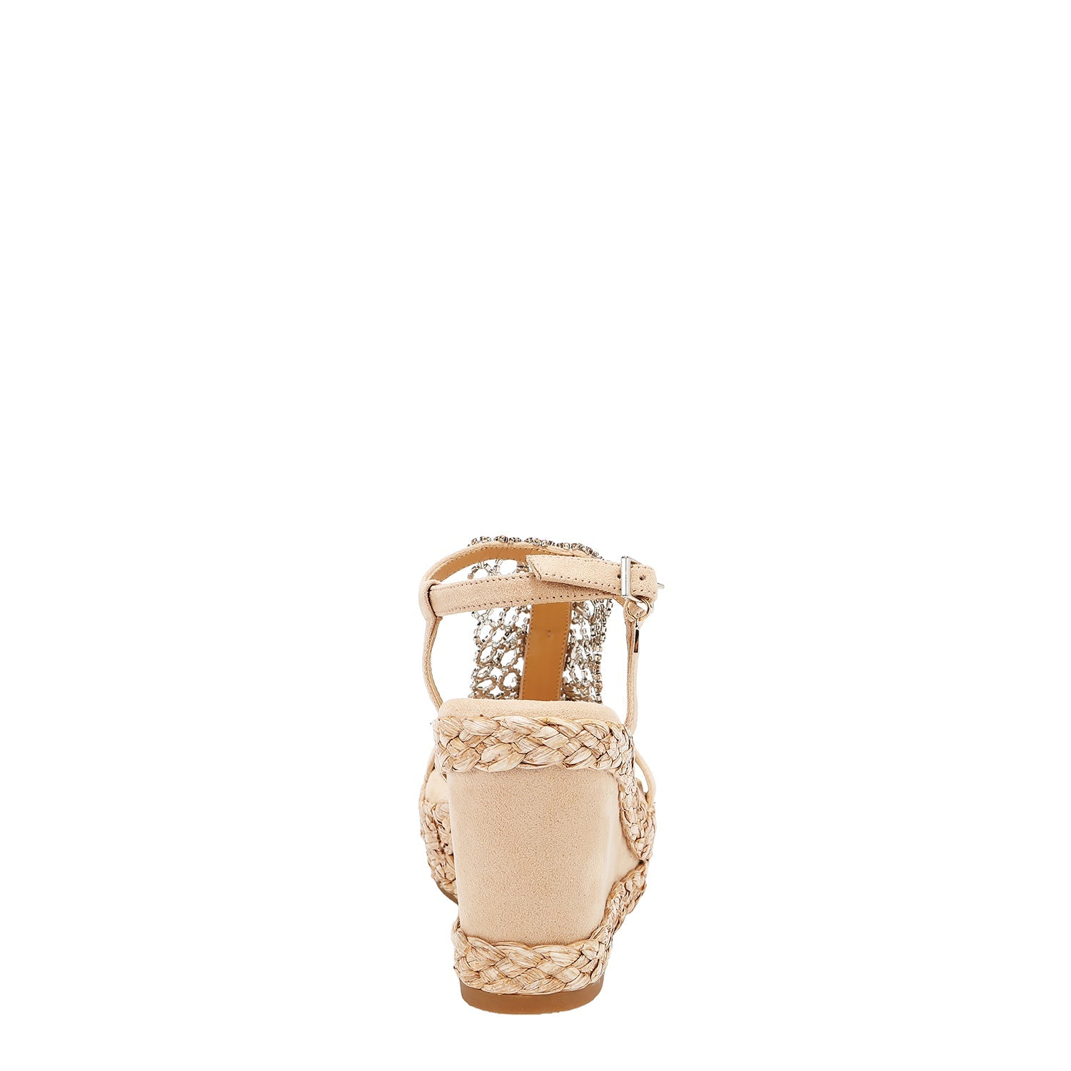 SANDAL WITH PLATFORM AND CRYSTAL CHAIN (NATURAL)