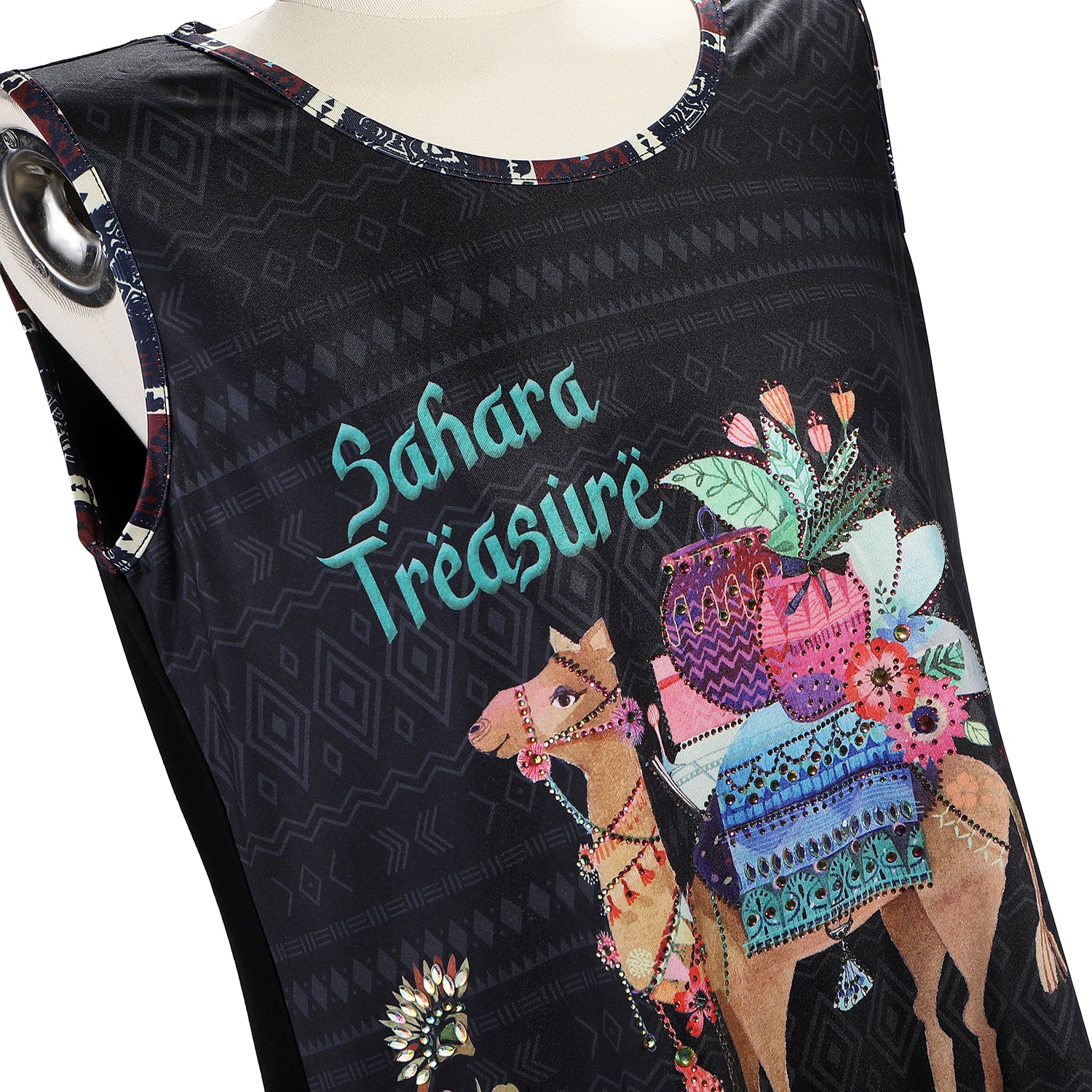 NICOLE LEE TUNIKA-OBERTEIL MIT SCHWARZEM GLANZ (SAHARA TREASURE)