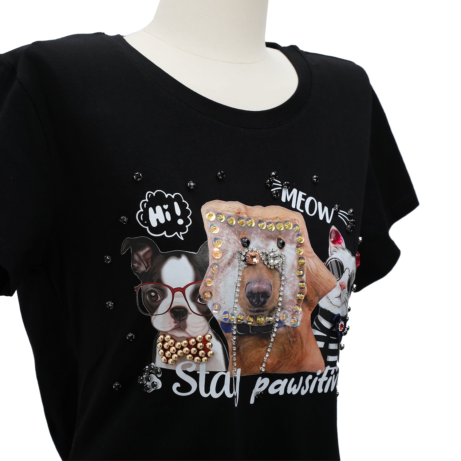 NICOLE LEE FASHION T-SHIRT WITH SHINY (BIG BROTHER)