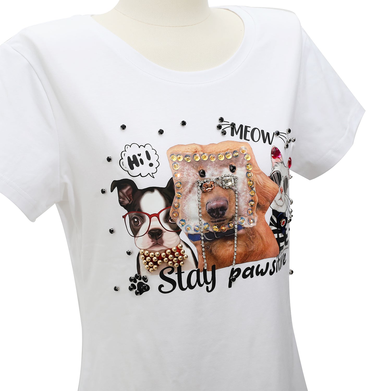 NICOLE LEE FASHION T-SHIRT WITH SHINY (BIG BROTHER)