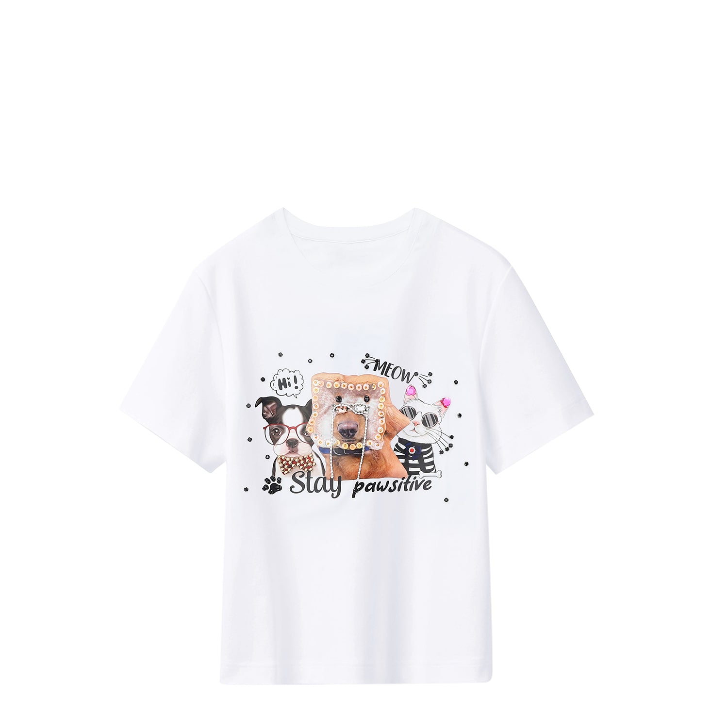 NICOLE LEE FASHION T-SHIRT WITH SHINY (BIG BROTHER)
