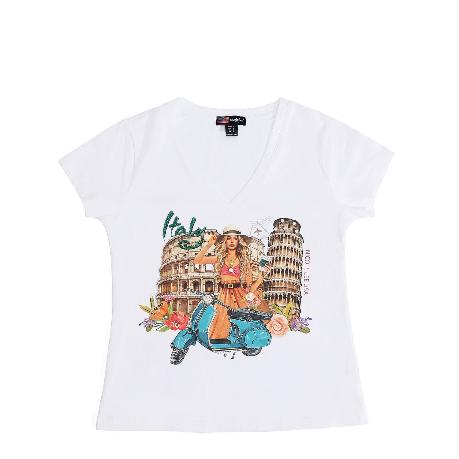 MAGLIETTA MODA CON SCOLLO A V (<tc>MARTHA TRAVELS ITALY</tc>)