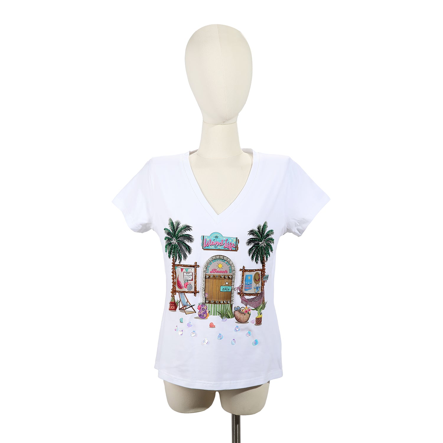 FASHION V-NECK T-SHIRT (<tc>SUN & SAND</tc>)