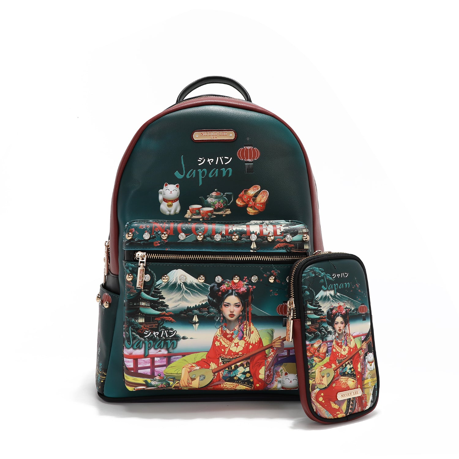 MOCHILA GRANDE CON PUERTO DE CARGA USB Y BOLSA (AKIKO LA BELLEZA)