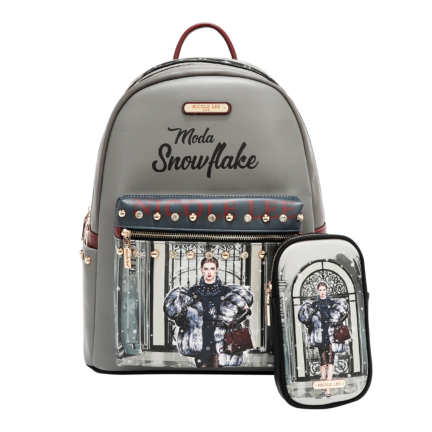 ZAINO GRANDE E ALLA MODA CON PORTA DI RICARICA USB E BORSA (<tc>MODA SNOWFLAKE</tc>)