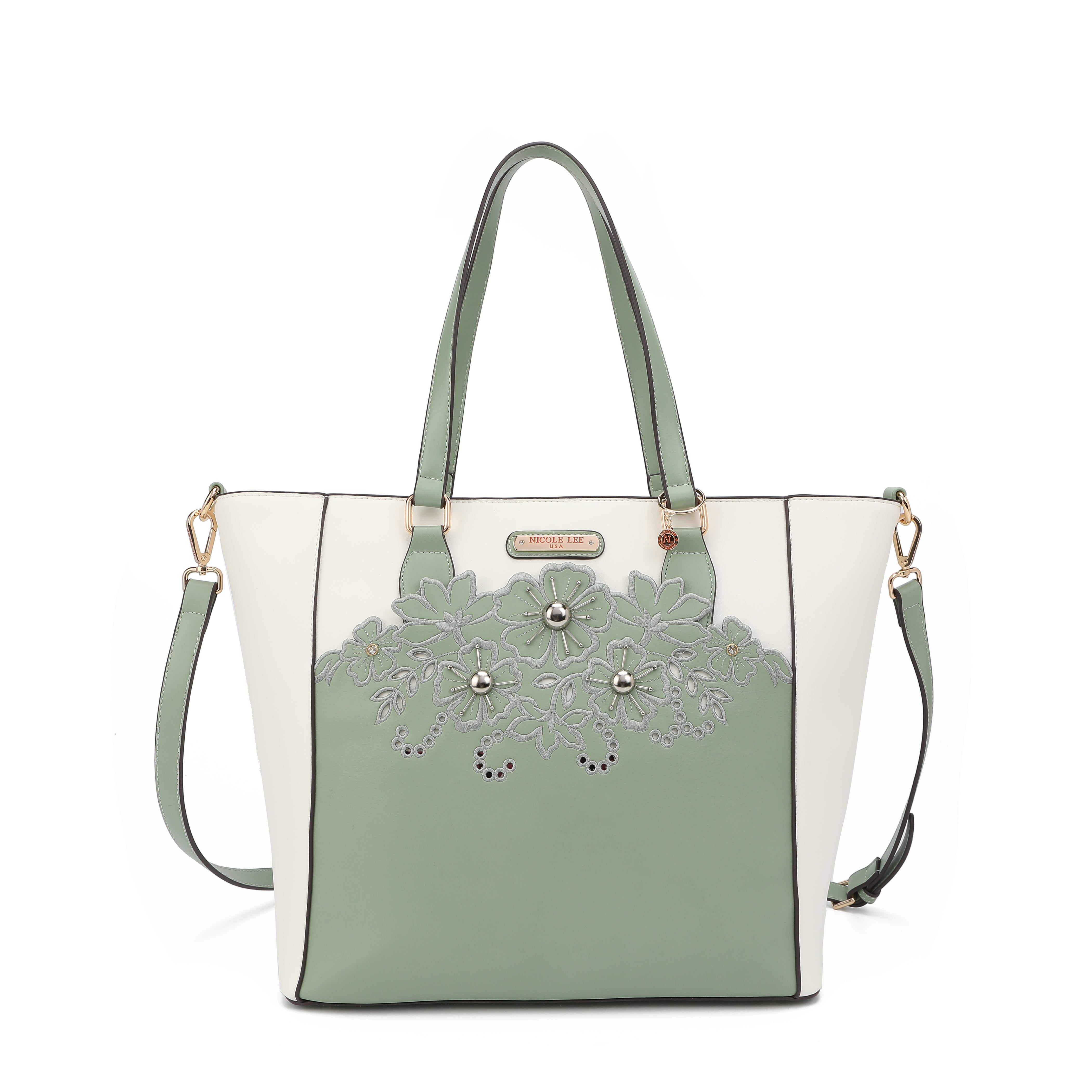 BOLSO SHOPPER CON BORDADO FLORAL