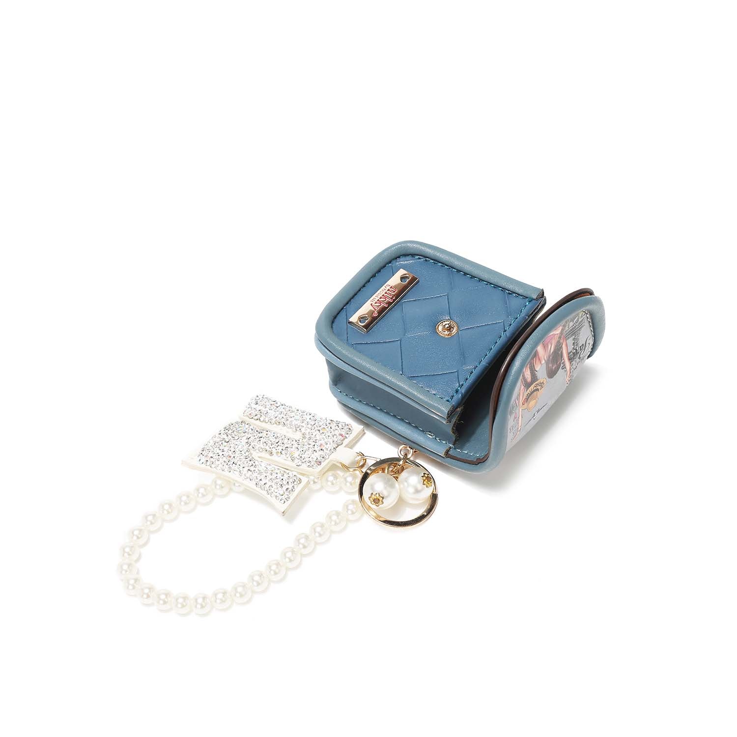 PORTACHIAVI CON PORTA APPARECCHI ACUSTICI E BRACCIALE DI PERLE <tc>NIKKY</tc>