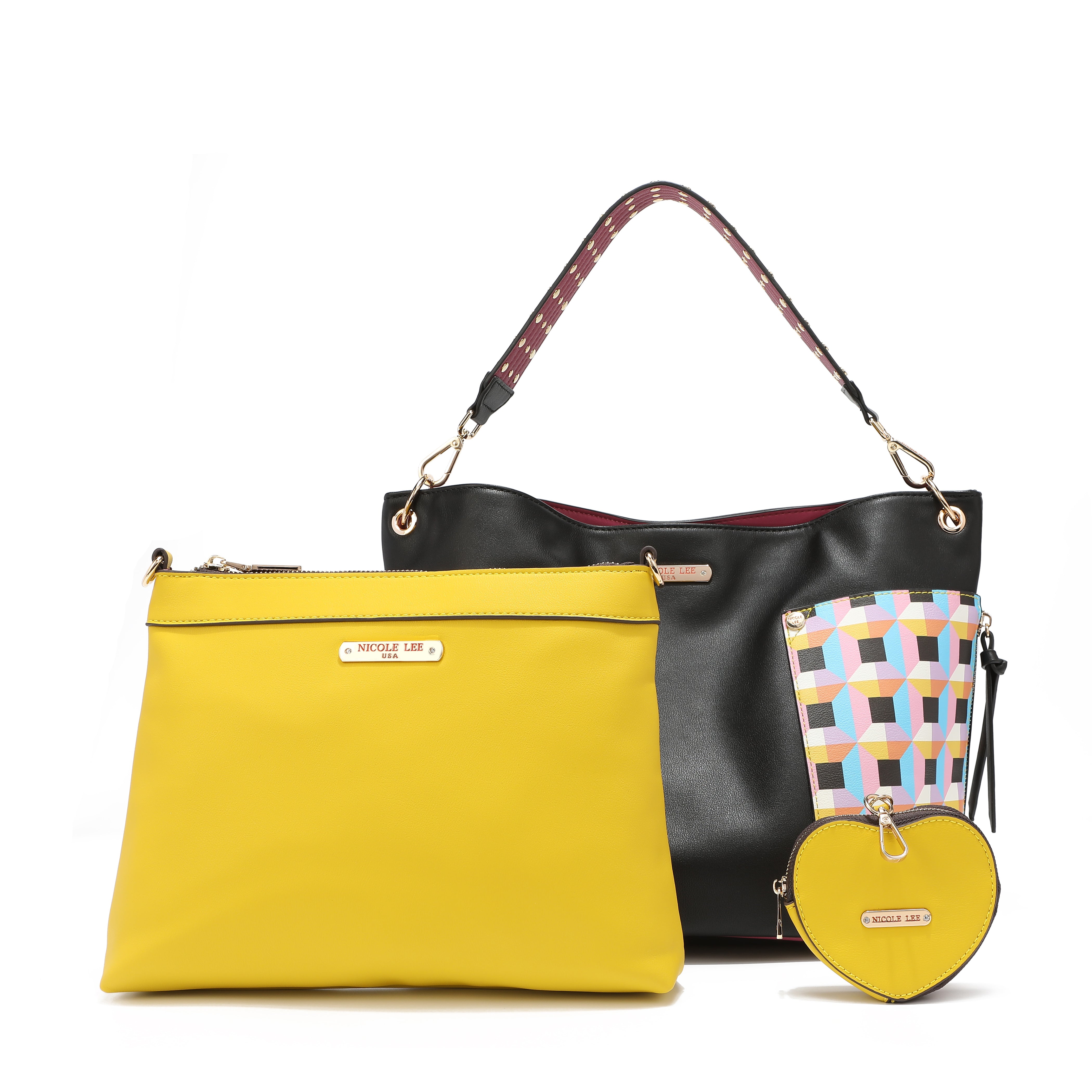 BOLSO DE HOMBRO QUIHN CON MONEDERO Y BOLSO INTERNO ADICIONAL