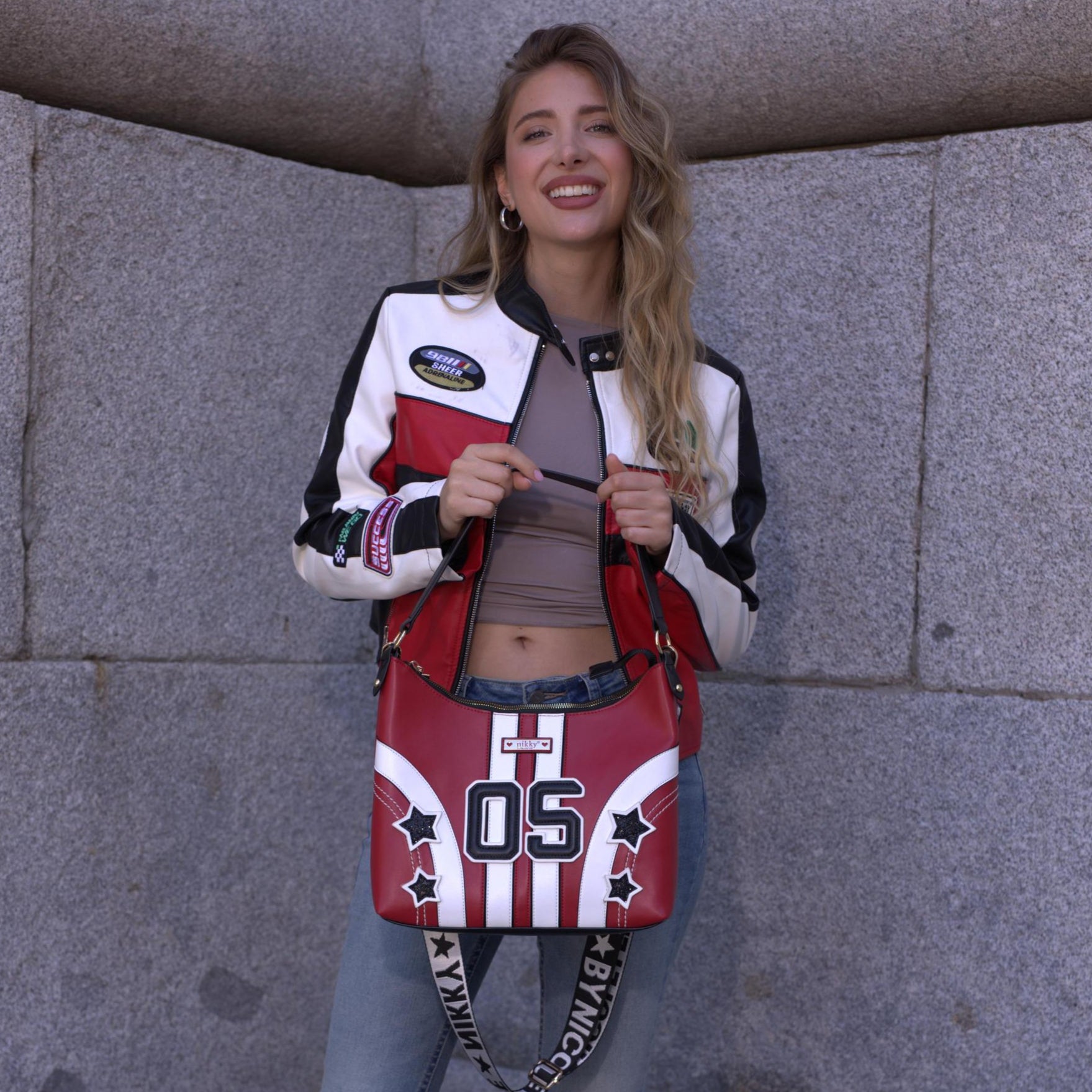 BOLSO TOTE VARSITY (BLANCO)