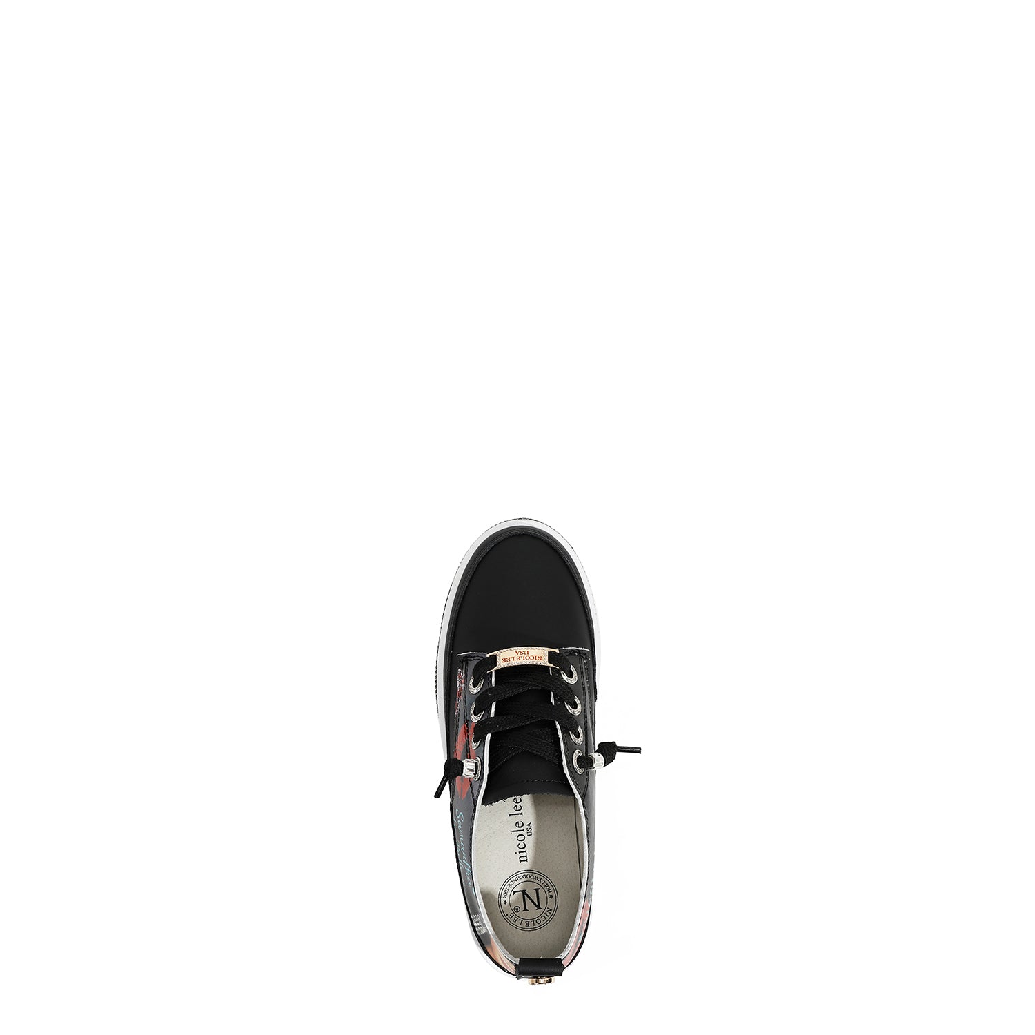 LEATHER SNEAKER WITH PLATFORM AND RHINESTONE (<tc>SAMANTHA LA BELLEZA</tc>)