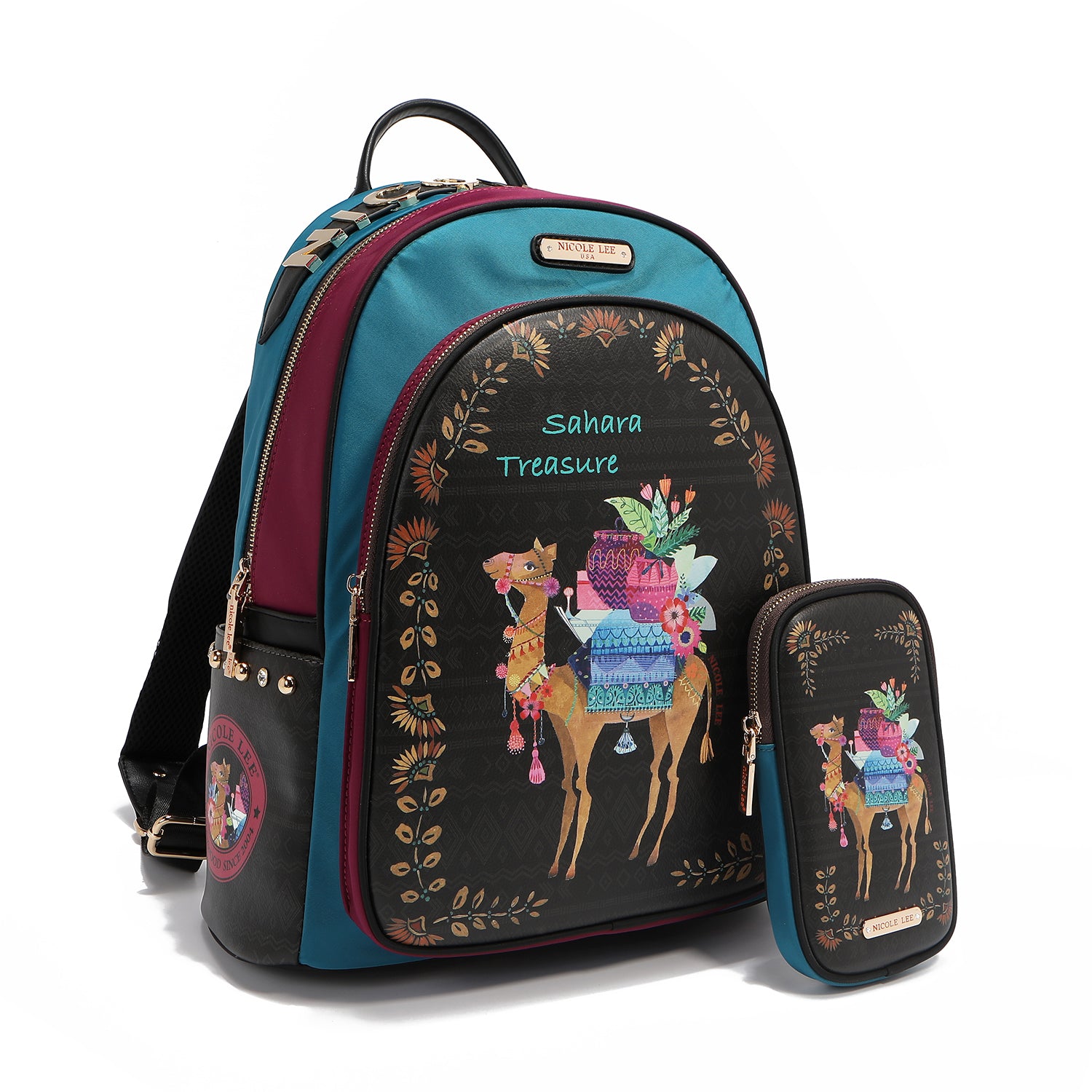 Portable backpack with USB cargo port (Sahara Treasure)