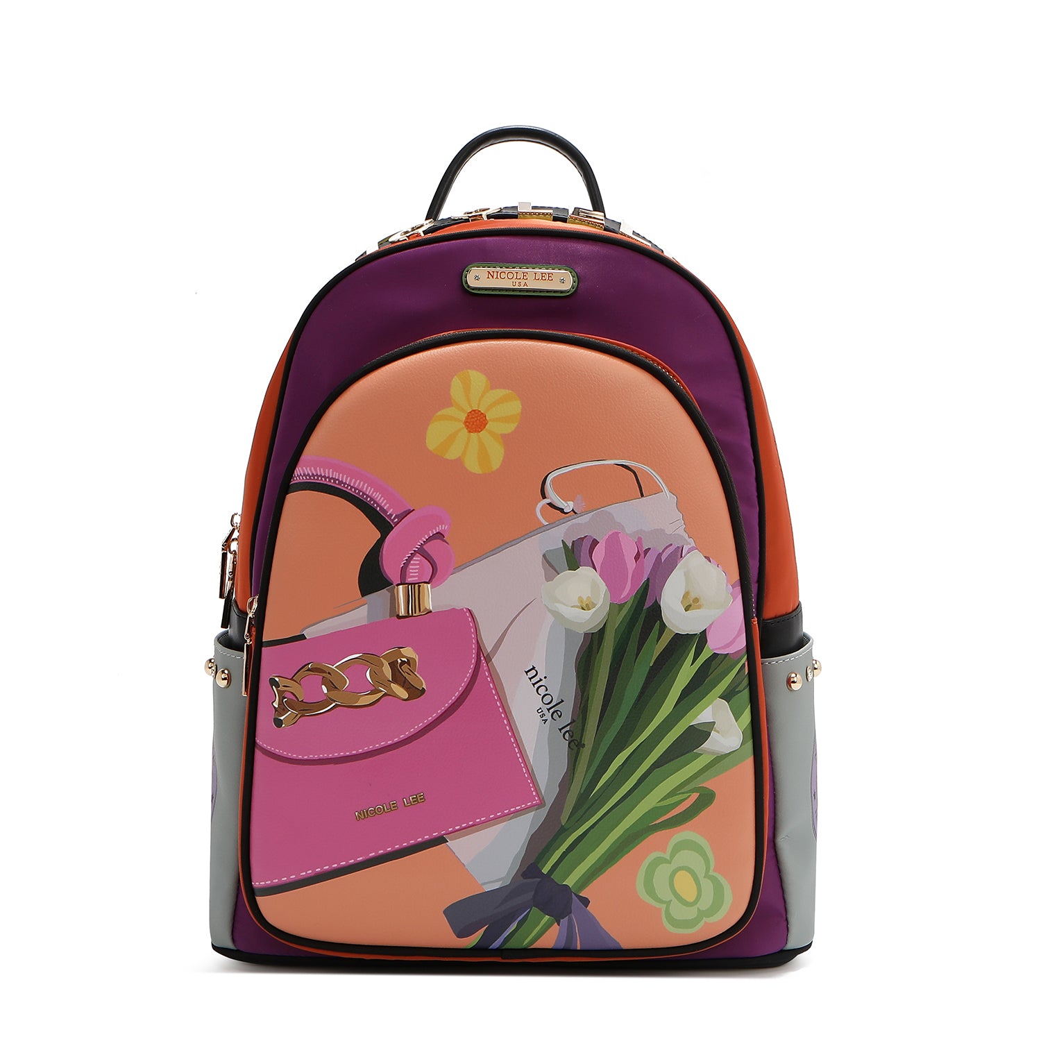 MOCHILA PARA PORTÁTIL CON PUERTO DE CARGA USB (VIOLET BLOSSOM)