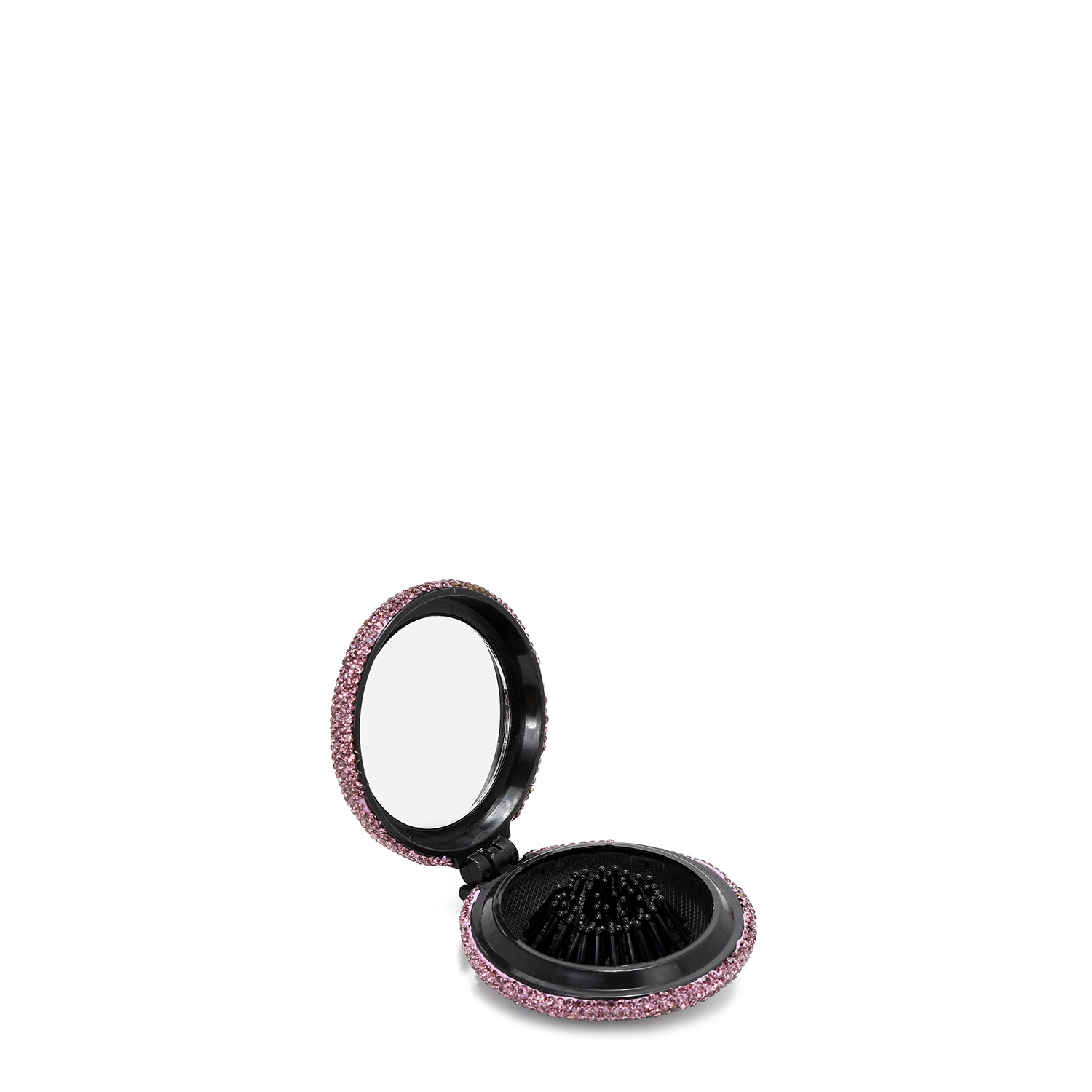 COMPACT MIRROR WITH BRUSH AND RHINESTONE (<tc>SUN & SAND</tc>)