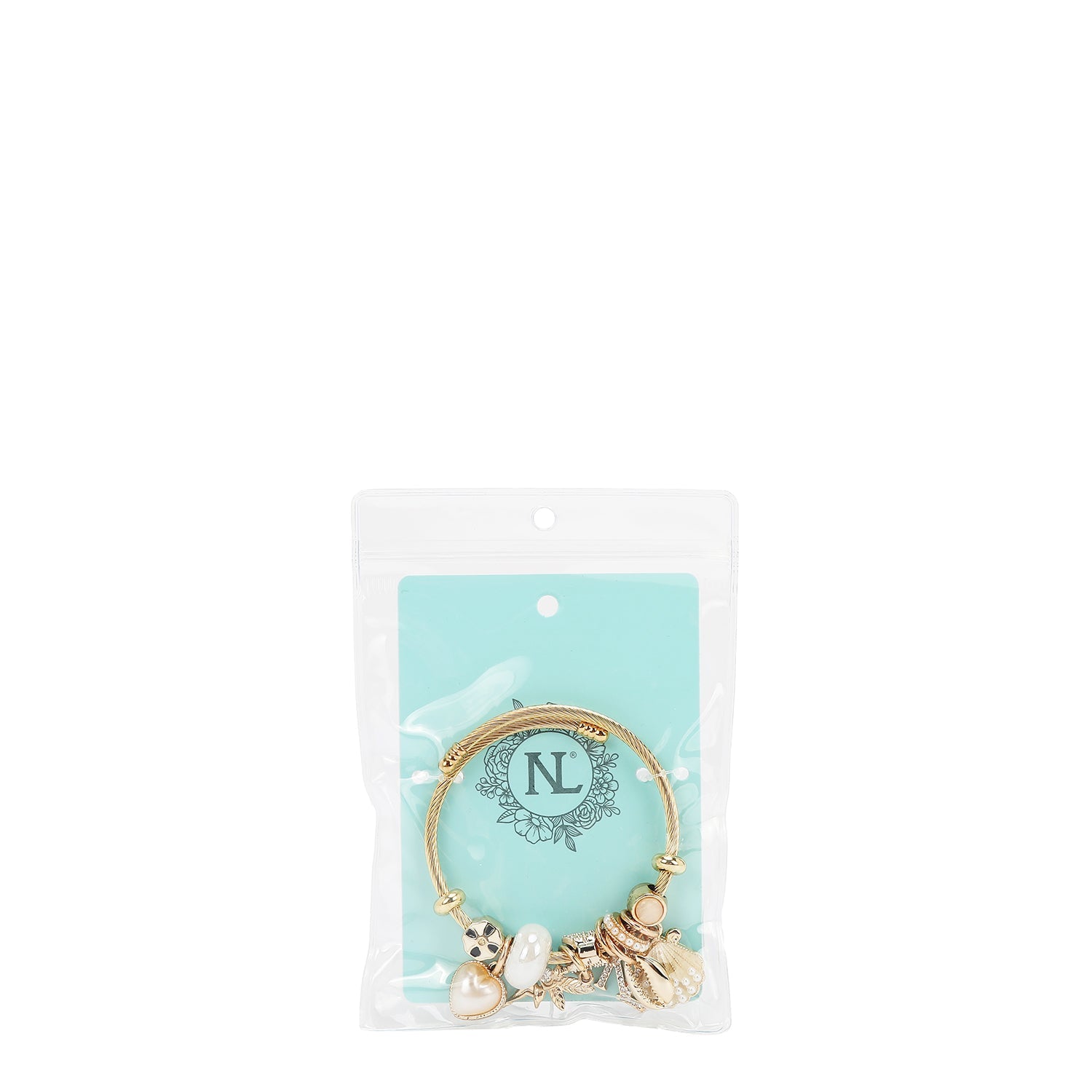 PULSERA CON DIJES DE OCEANO ROMANTICO (BLANCO)