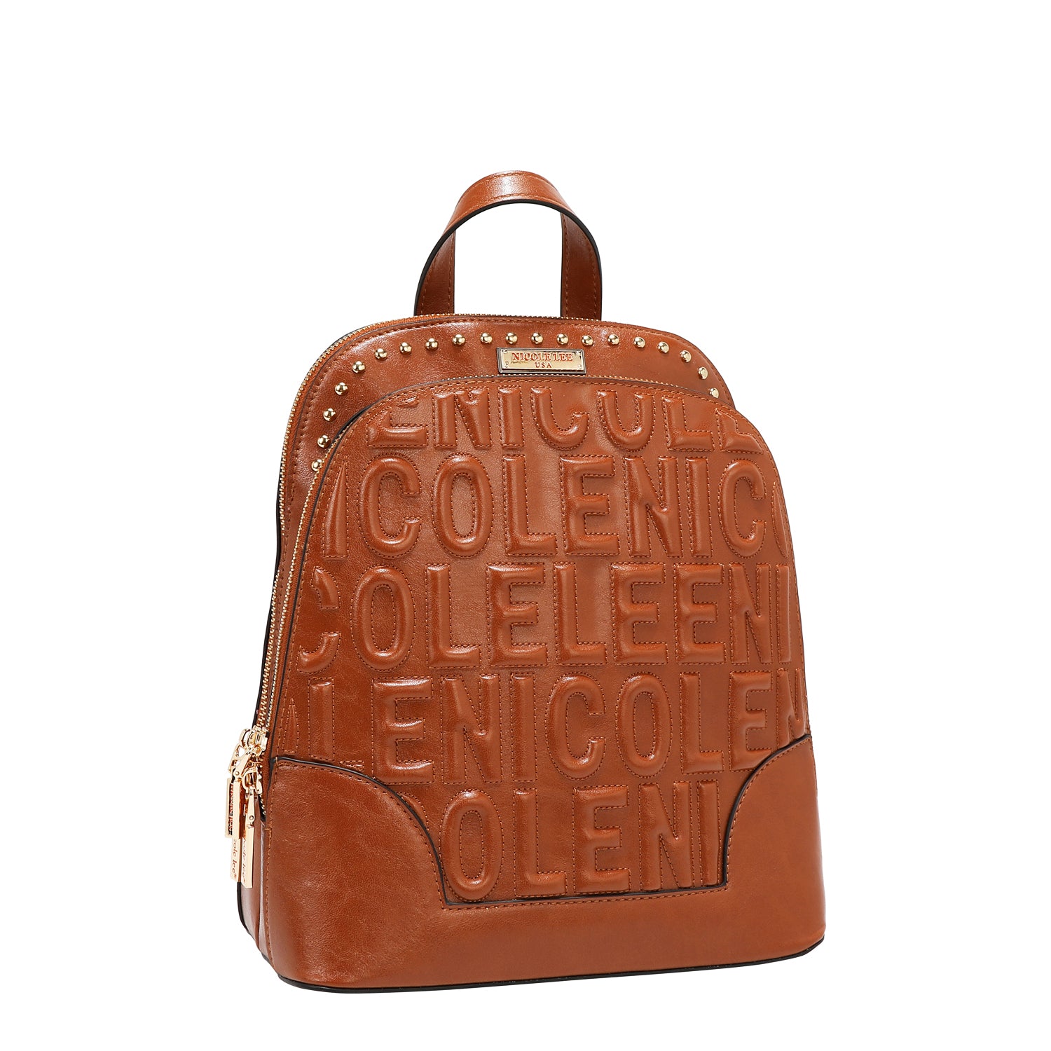 BACKPACK WITH EMBOSSED LOGO (BROWN)