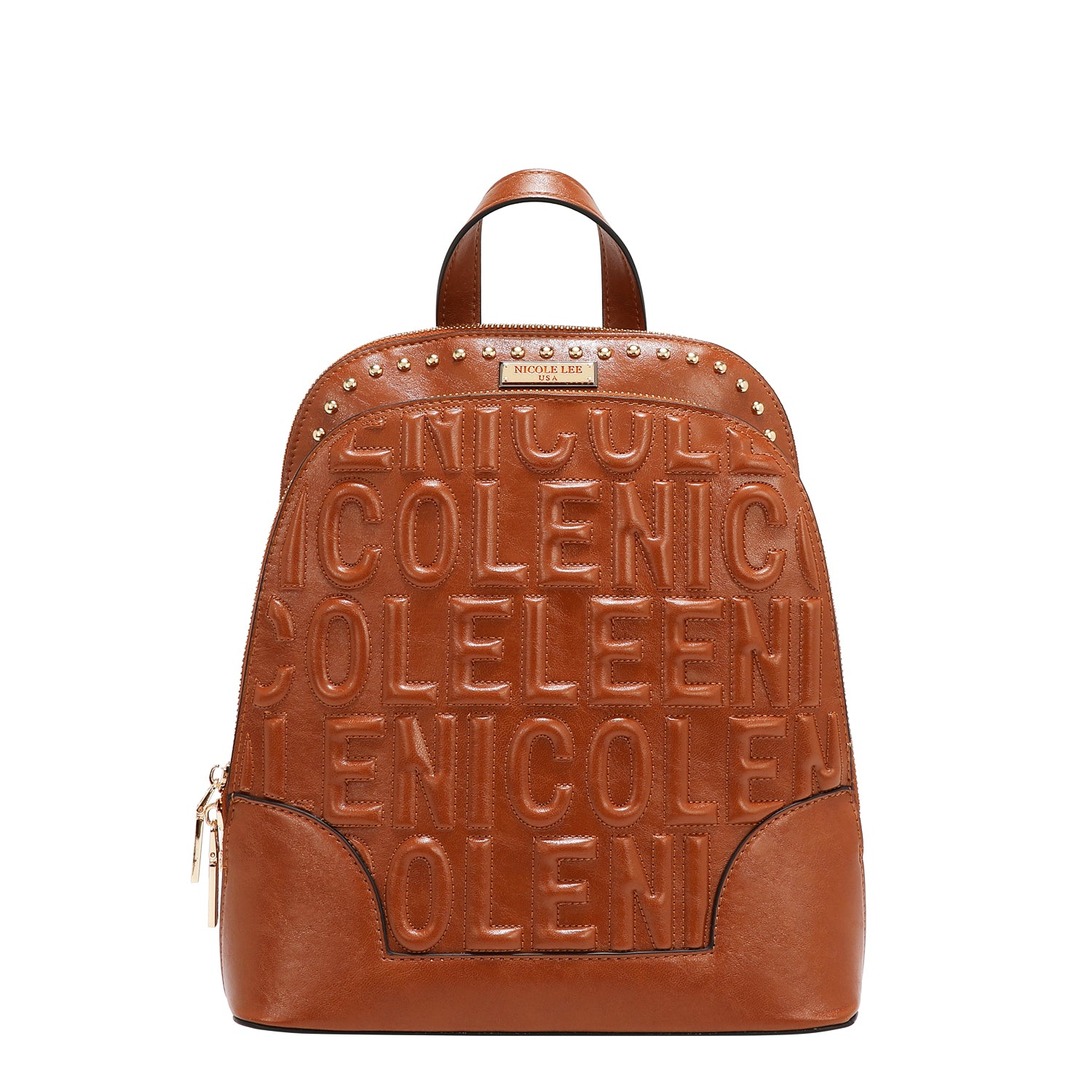 BACKPACK WITH EMBOSSED LOGO (BROWN)
