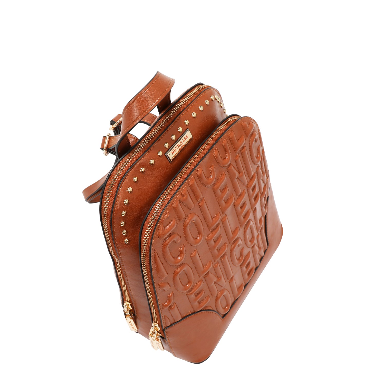 BACKPACK WITH EMBOSSED LOGO (BROWN)
