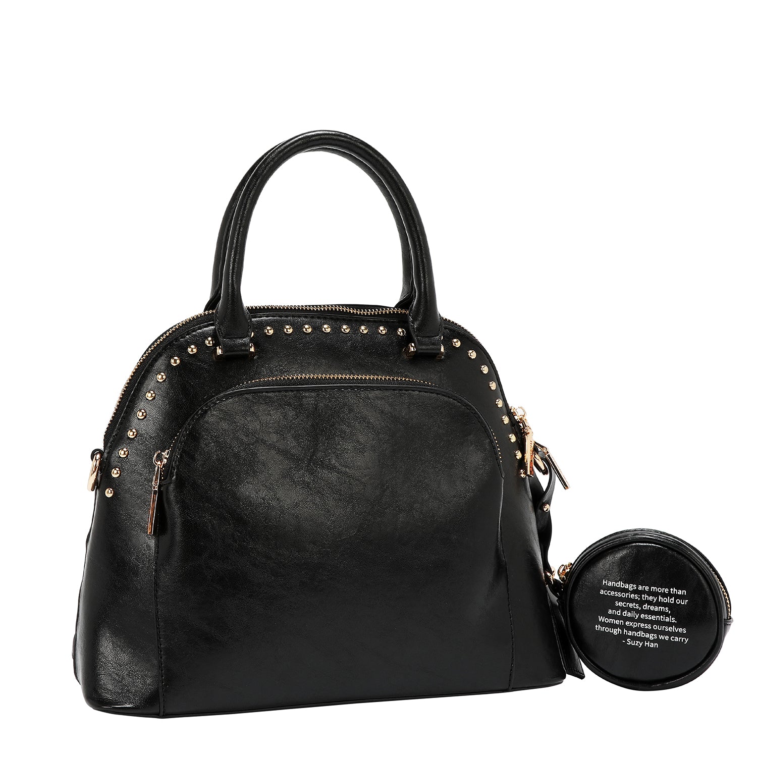 DOME BAG WITH EMBOSSED LOGO (BLACK)