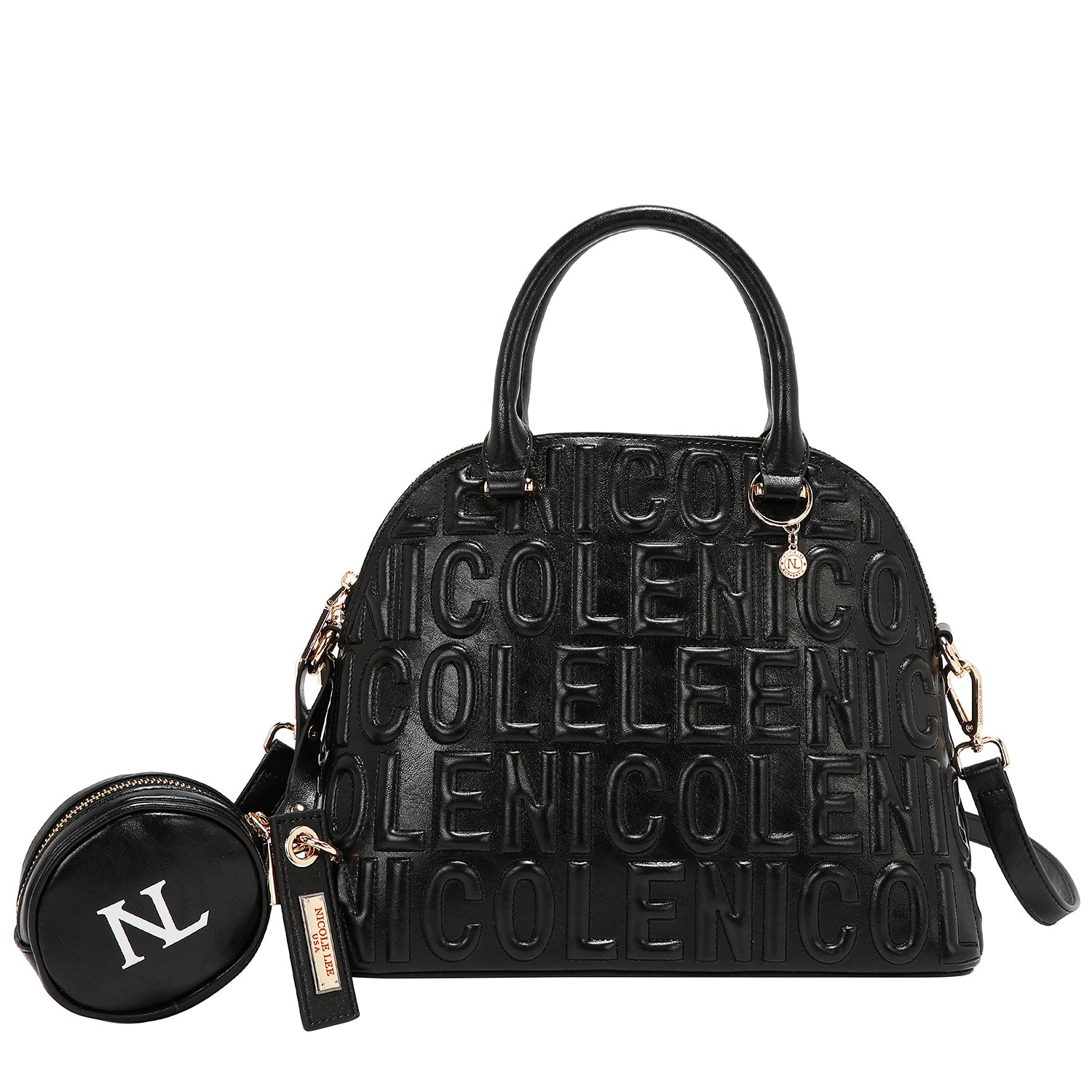 DOME BAG WITH EMBOSSED LOGO (BLACK)