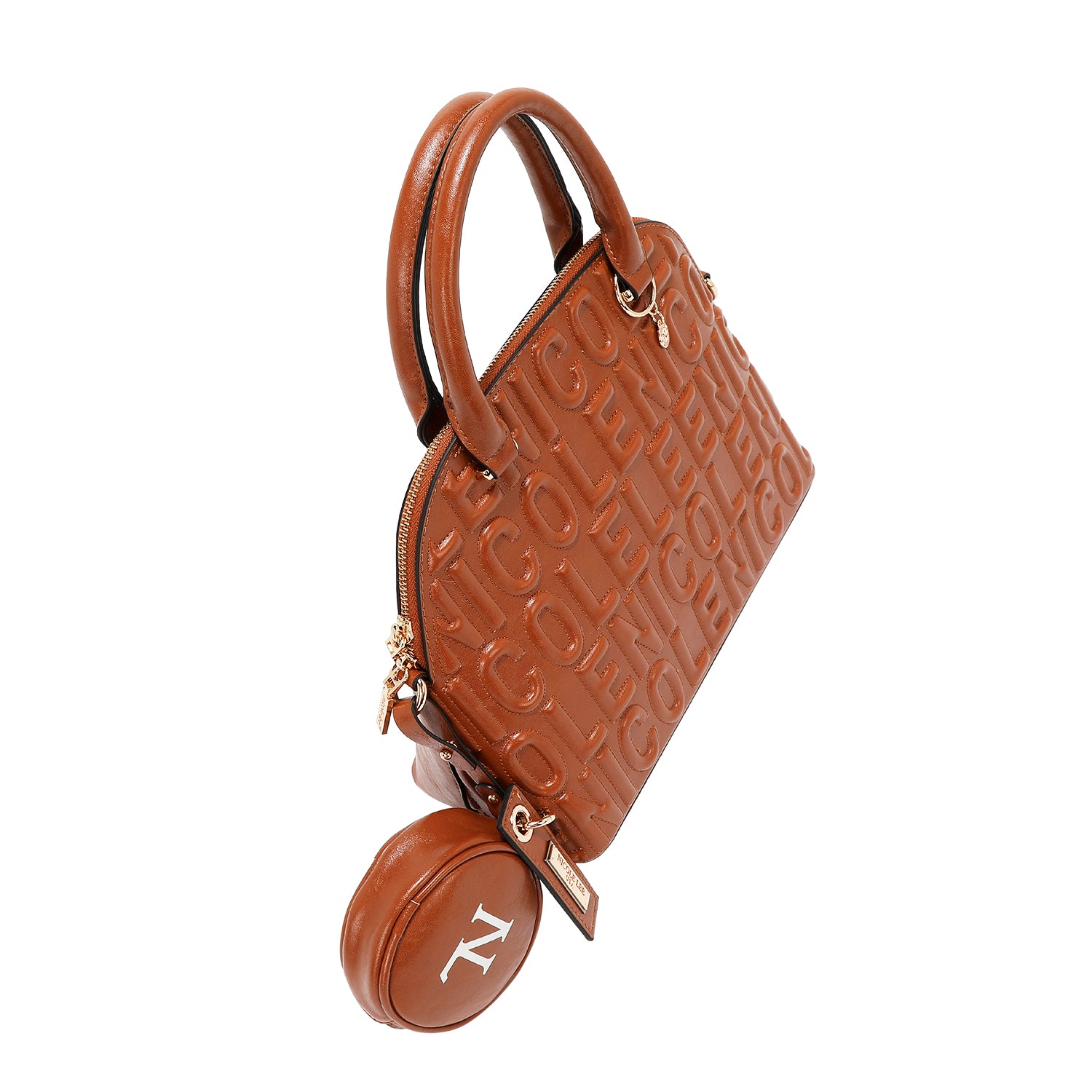 DOME BAG WITH EMBOSSED LOGO (BROWN)