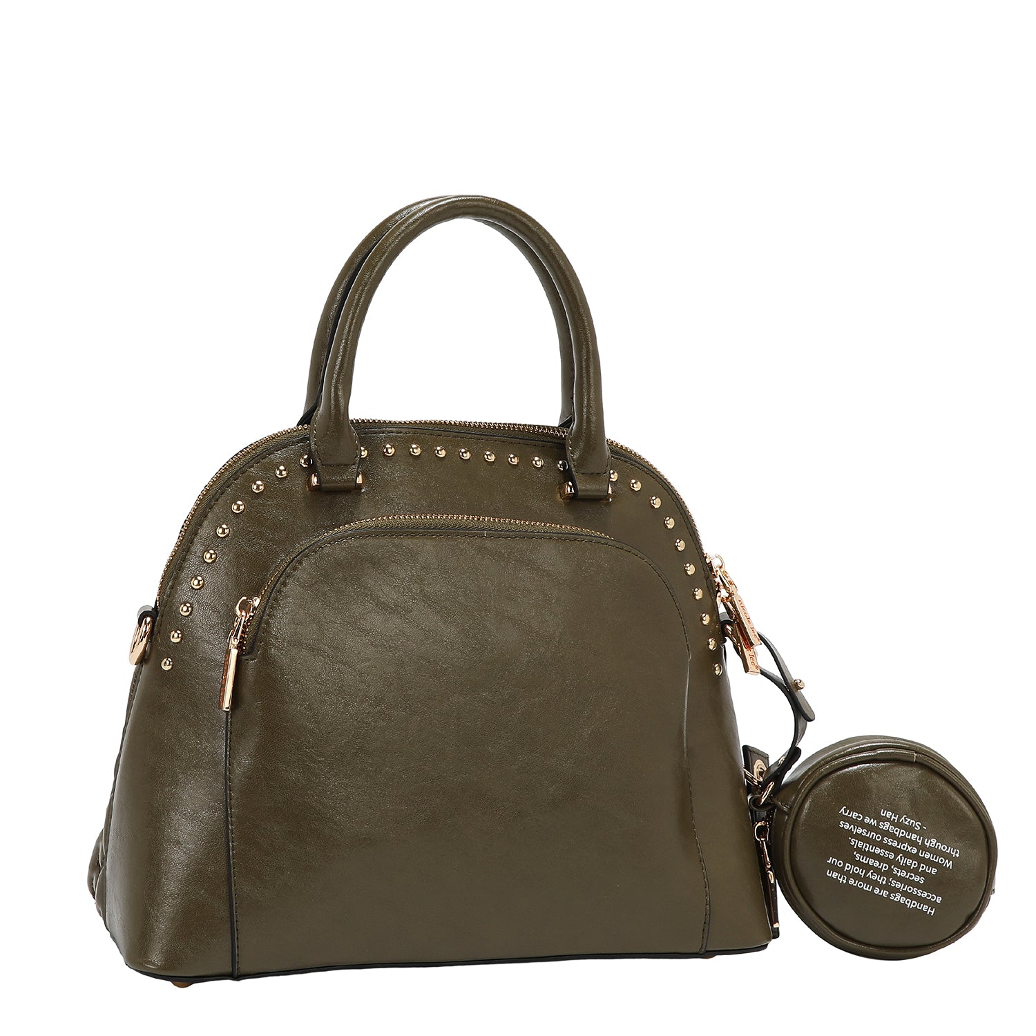 DOME BAG WITH EMBOSSED LOGO (OLIVE)