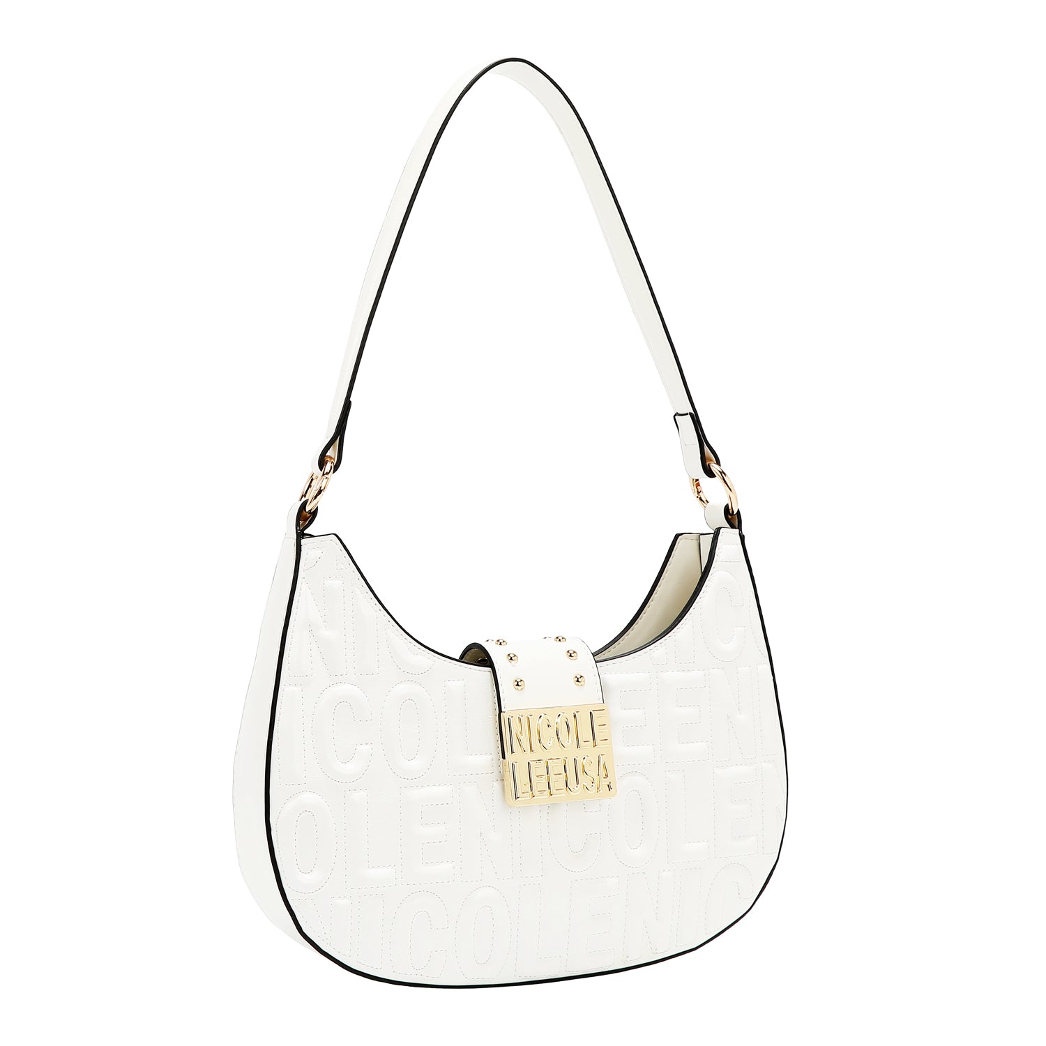 SHOULDER BAG WITH EMBOSSED LOGO (WHITE)