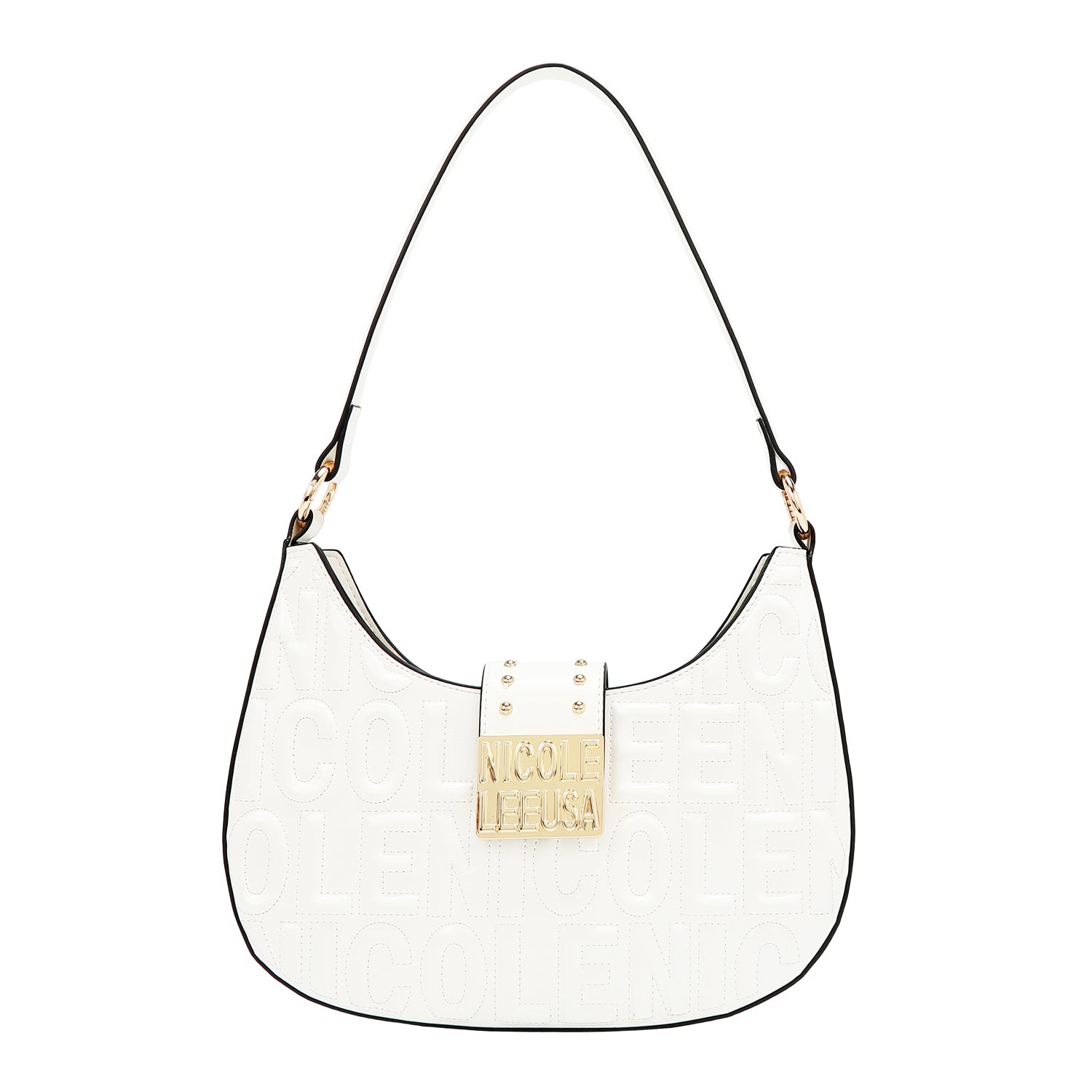 SHOULDER BAG WITH EMBOSSED LOGO (WHITE)