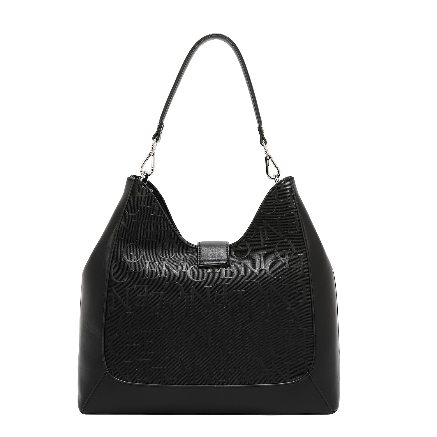 Large shoulder bag relief elegance (black)