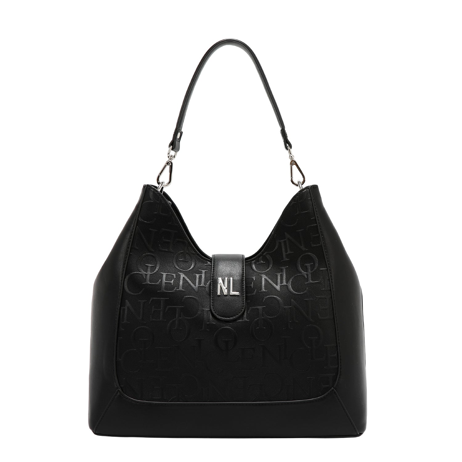 Large shoulder bag relief elegance (black)
