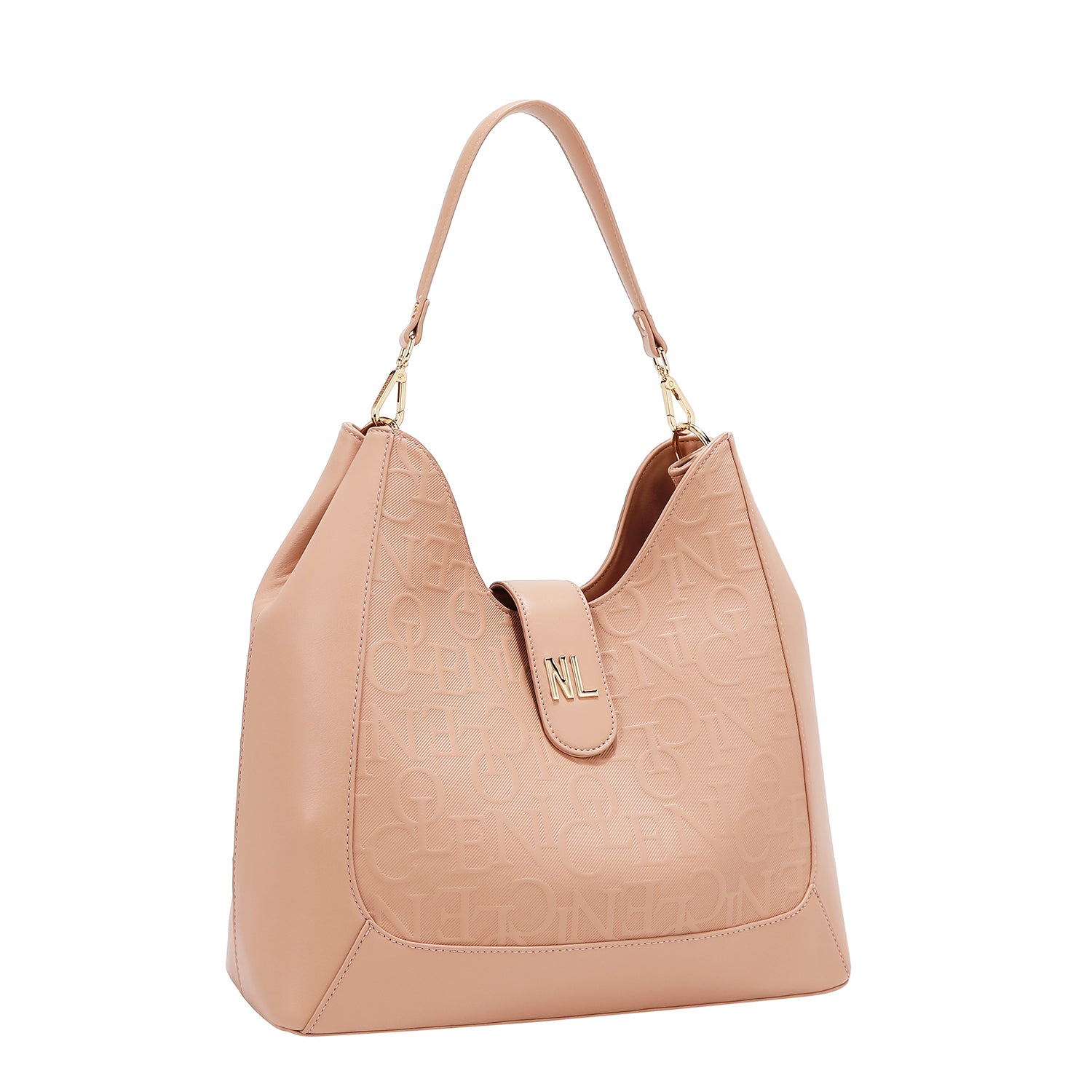 Large shoulder bag relief elegance (pink)