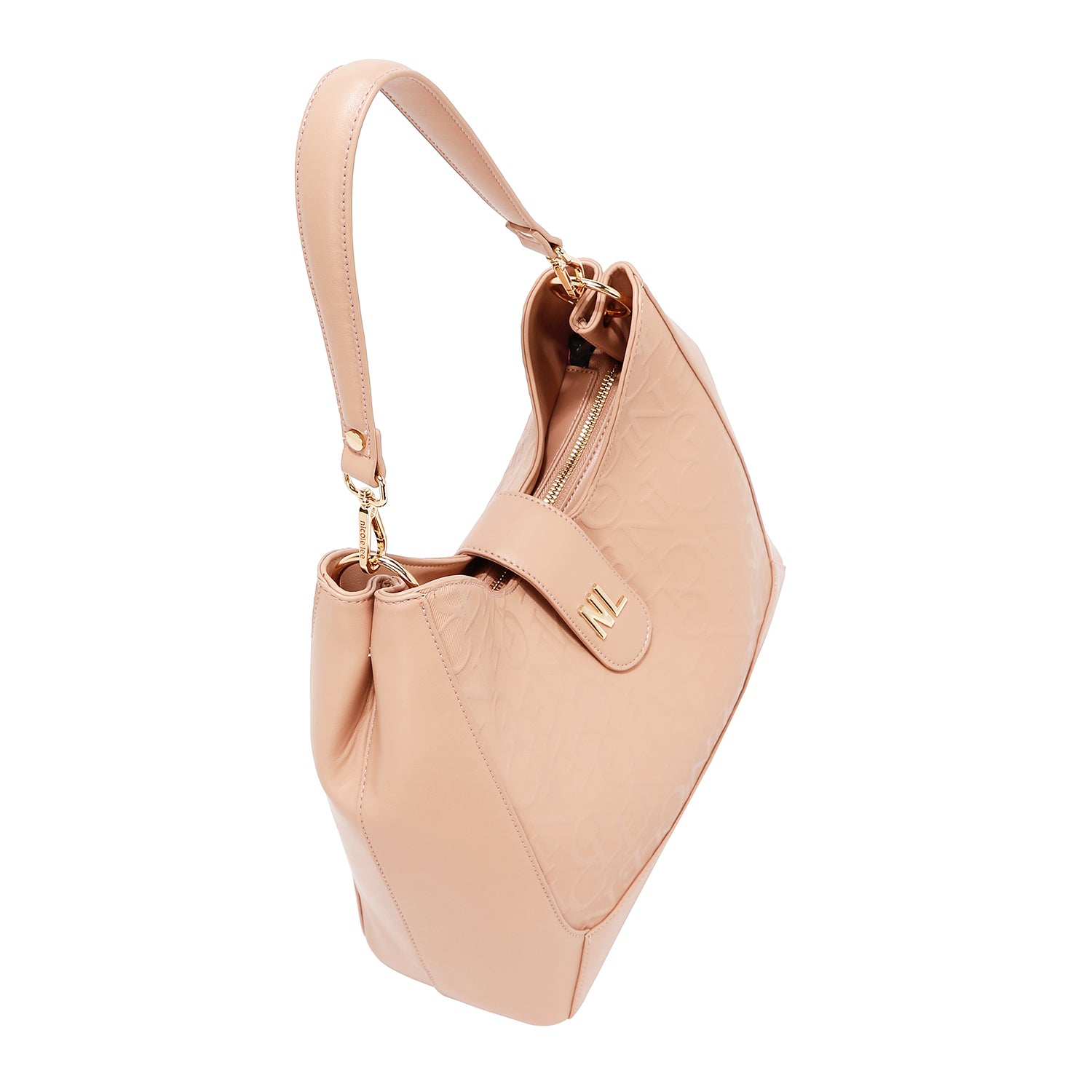 Large shoulder bag relief elegance (pink)