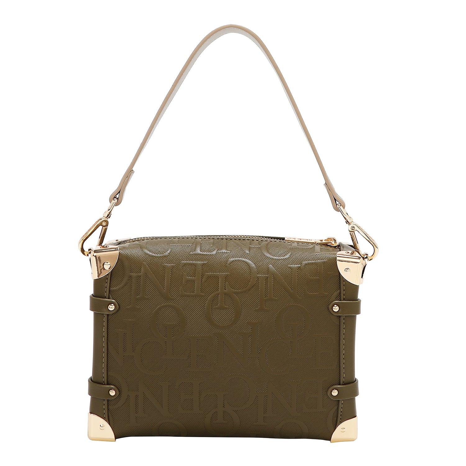 Square shoulder bag relief elegance (olive)