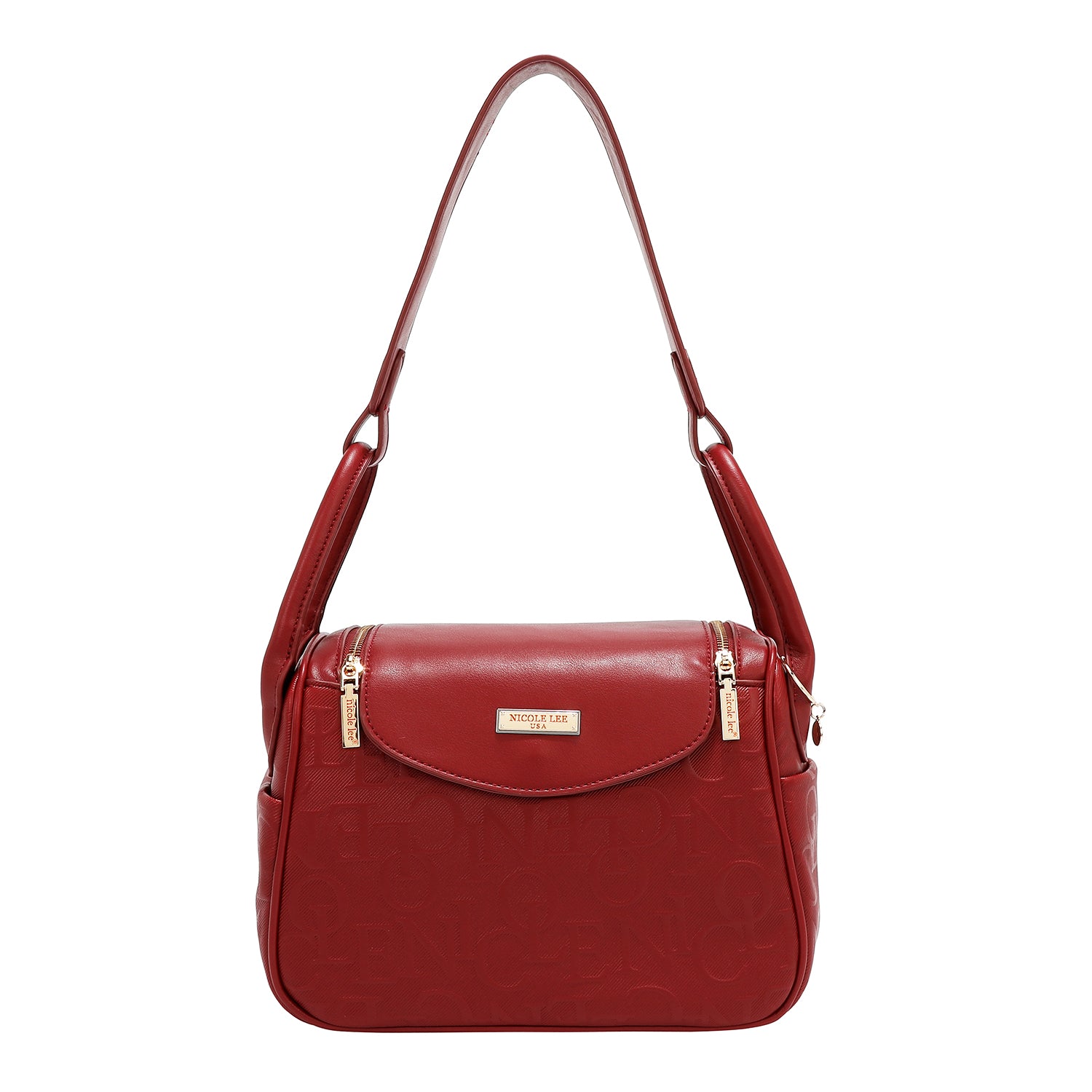EMBOSSED ELEGANCE SHOULDER BAG (RED)