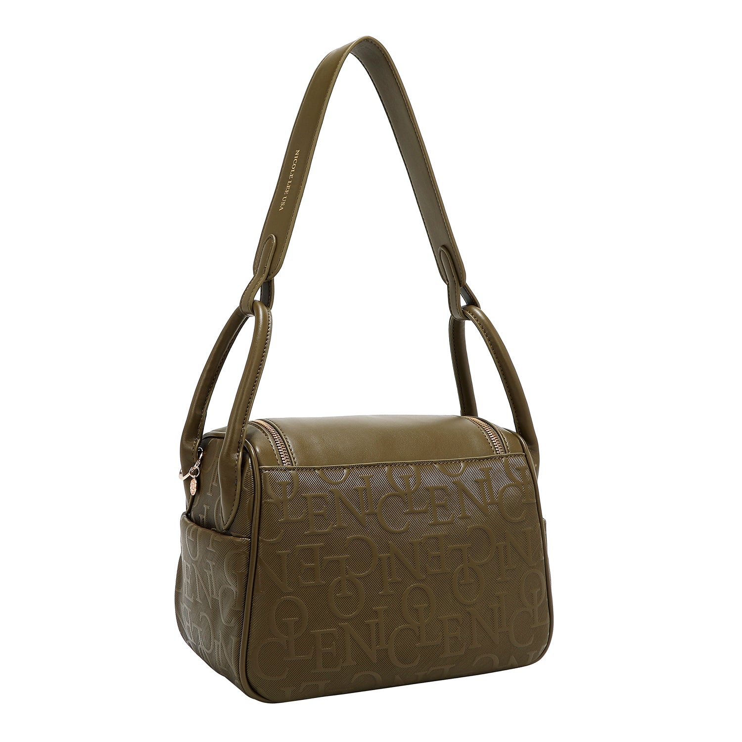 EMBOSSED ELEGANCE SHOULDER BAG (OLIVE)