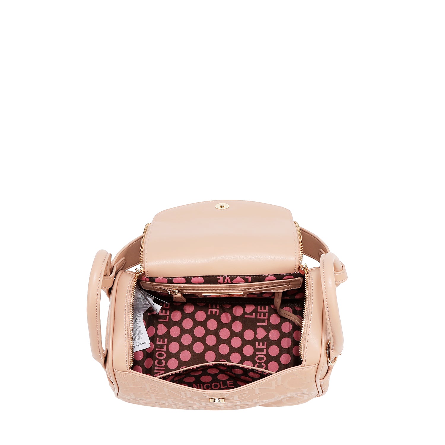 EMBOSSED ELEGANCE SHOULDER BAG (BROWN)